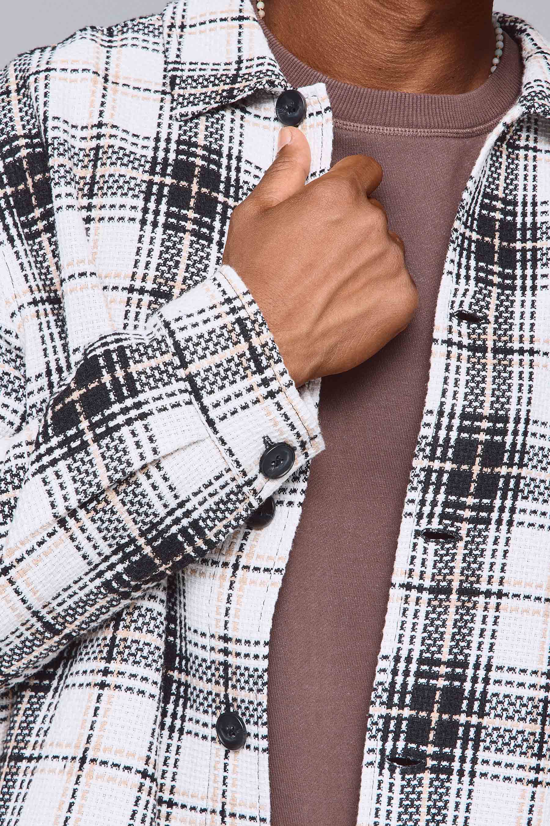 ג'קט סט ז'אקרד משובץ