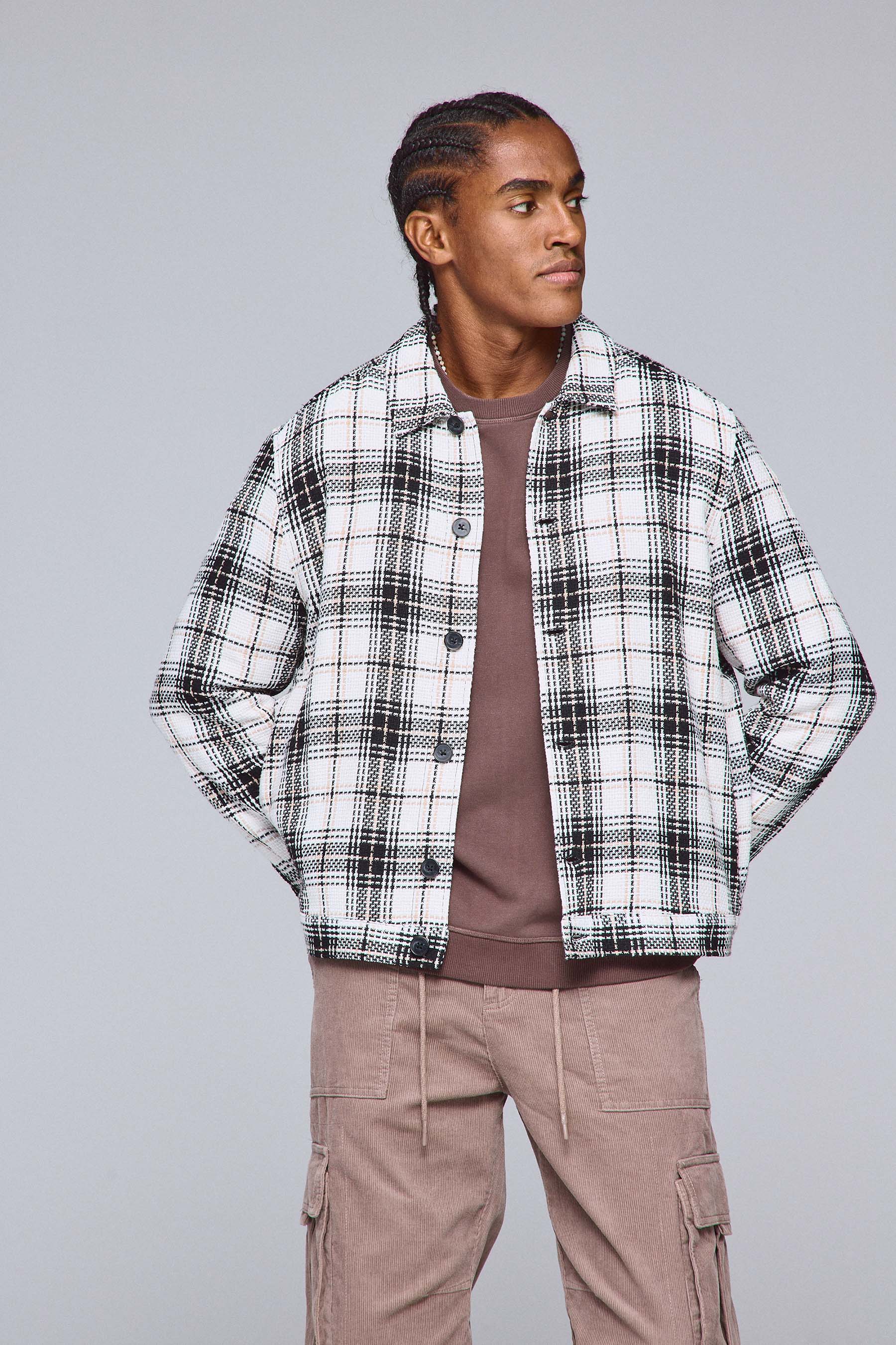 ג'קט סט ז'אקרד משובץ