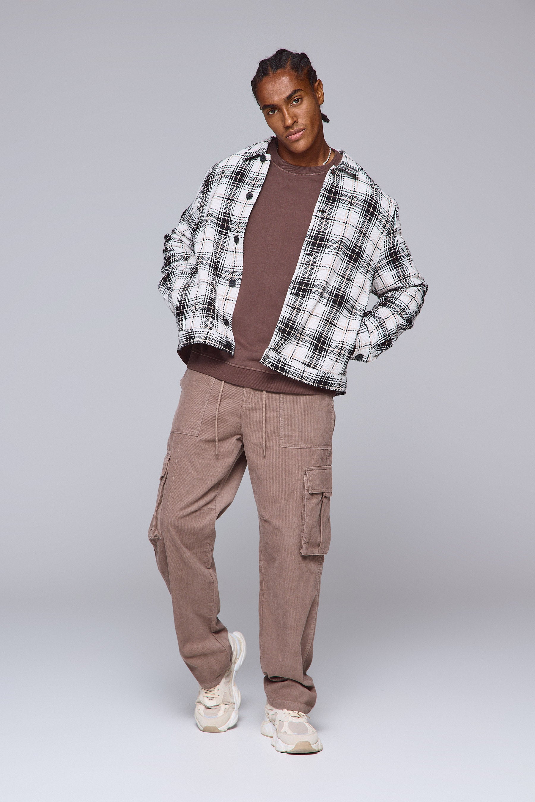 ג'קט סט ז'אקרד משובץ