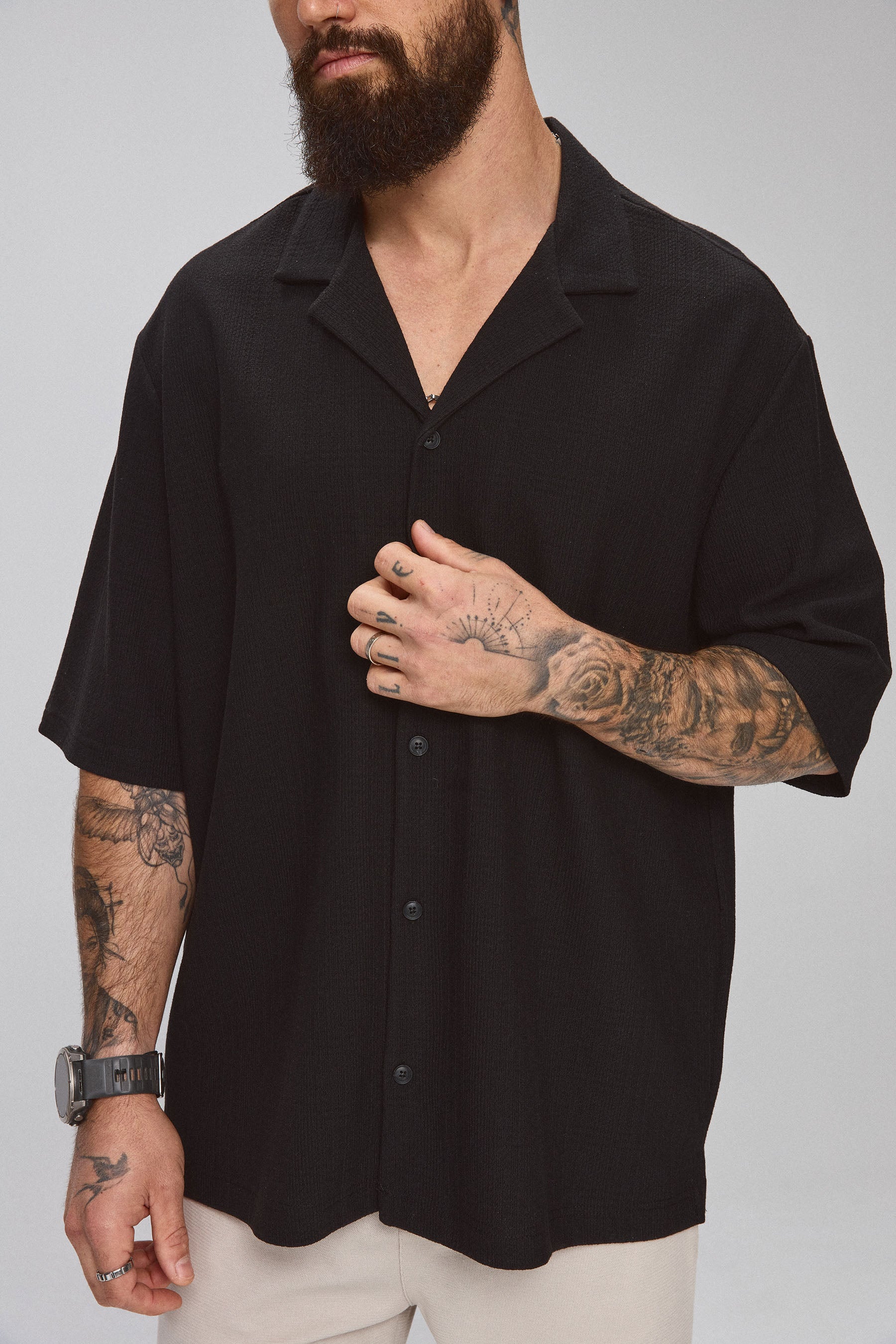 חולצת ריזורט ז'אקרד