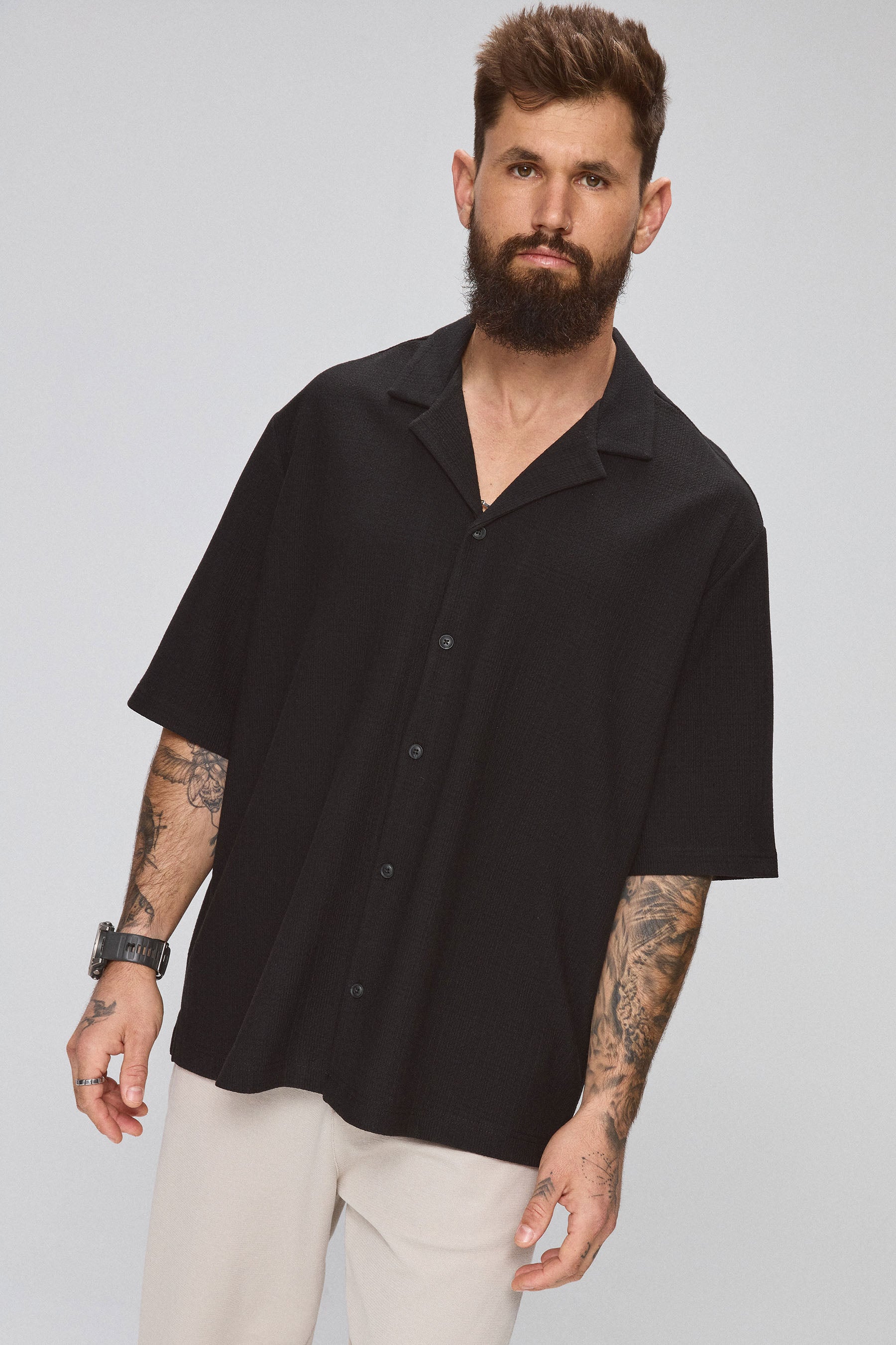 חולצת ריזורט ז'אקרד