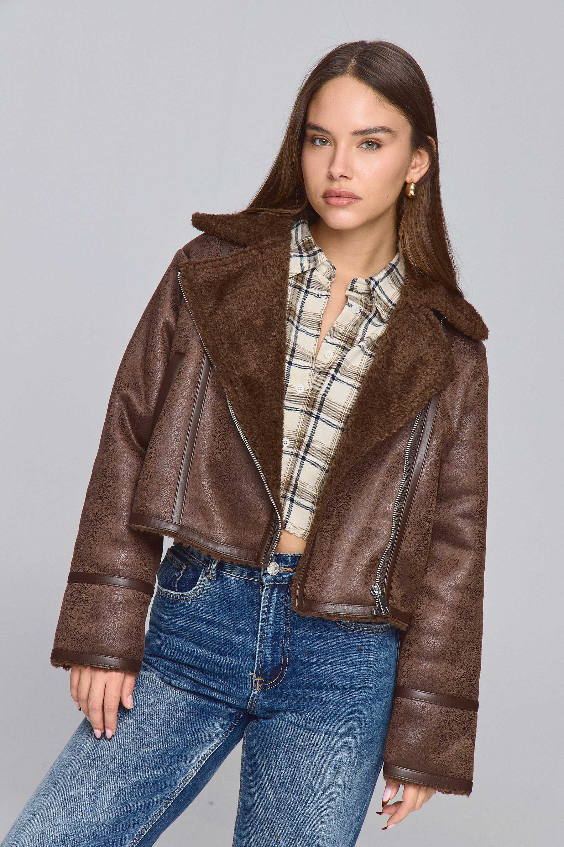 מעיל טייסים דיקו חום