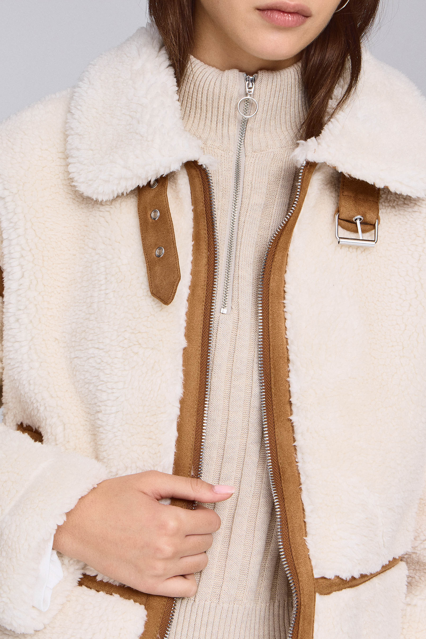 מעיל כבשה שילוב זמש