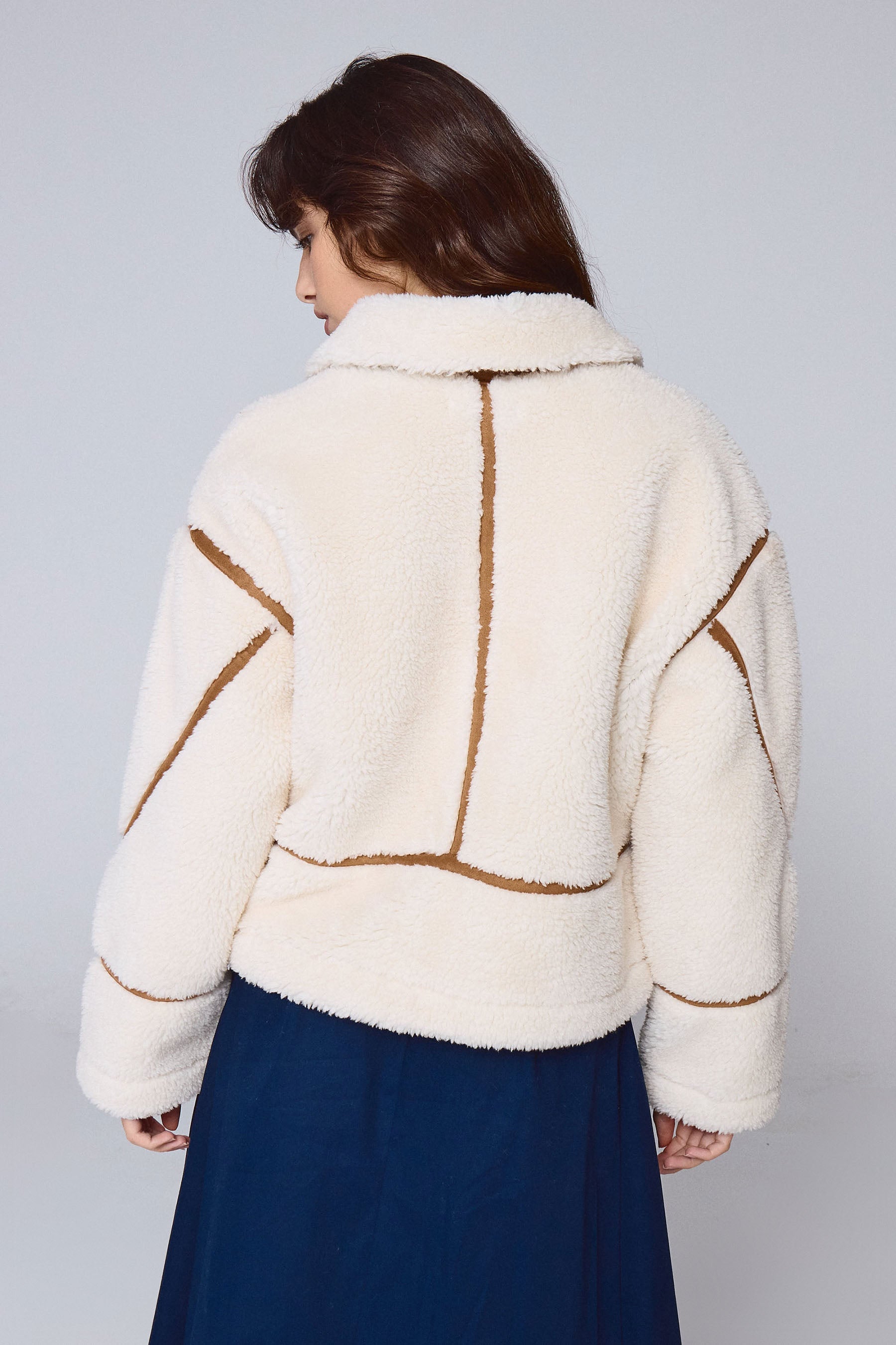 מעיל כבשה שילוב זמש