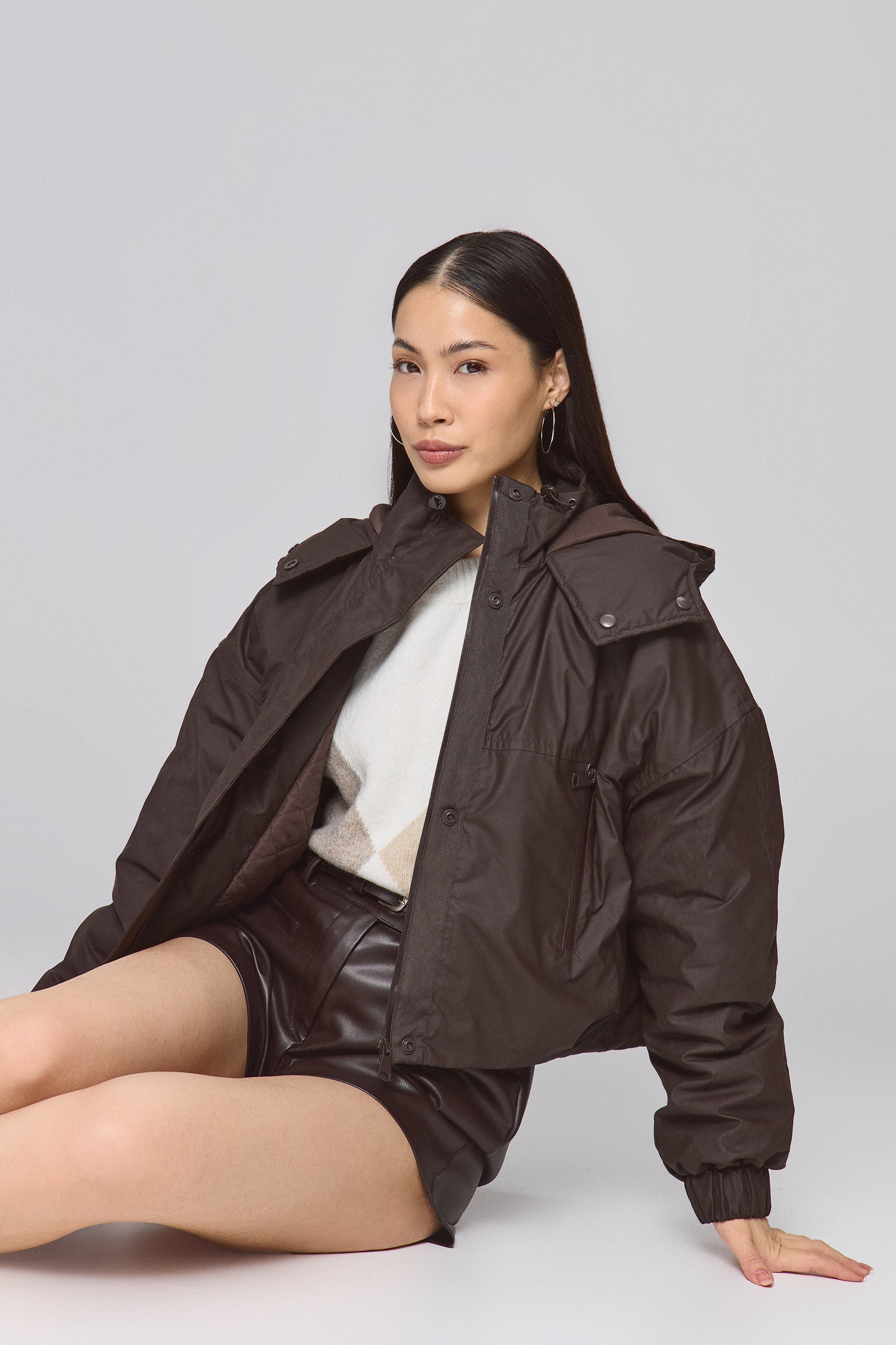 מעיל ניילון עם קפוצ'ון