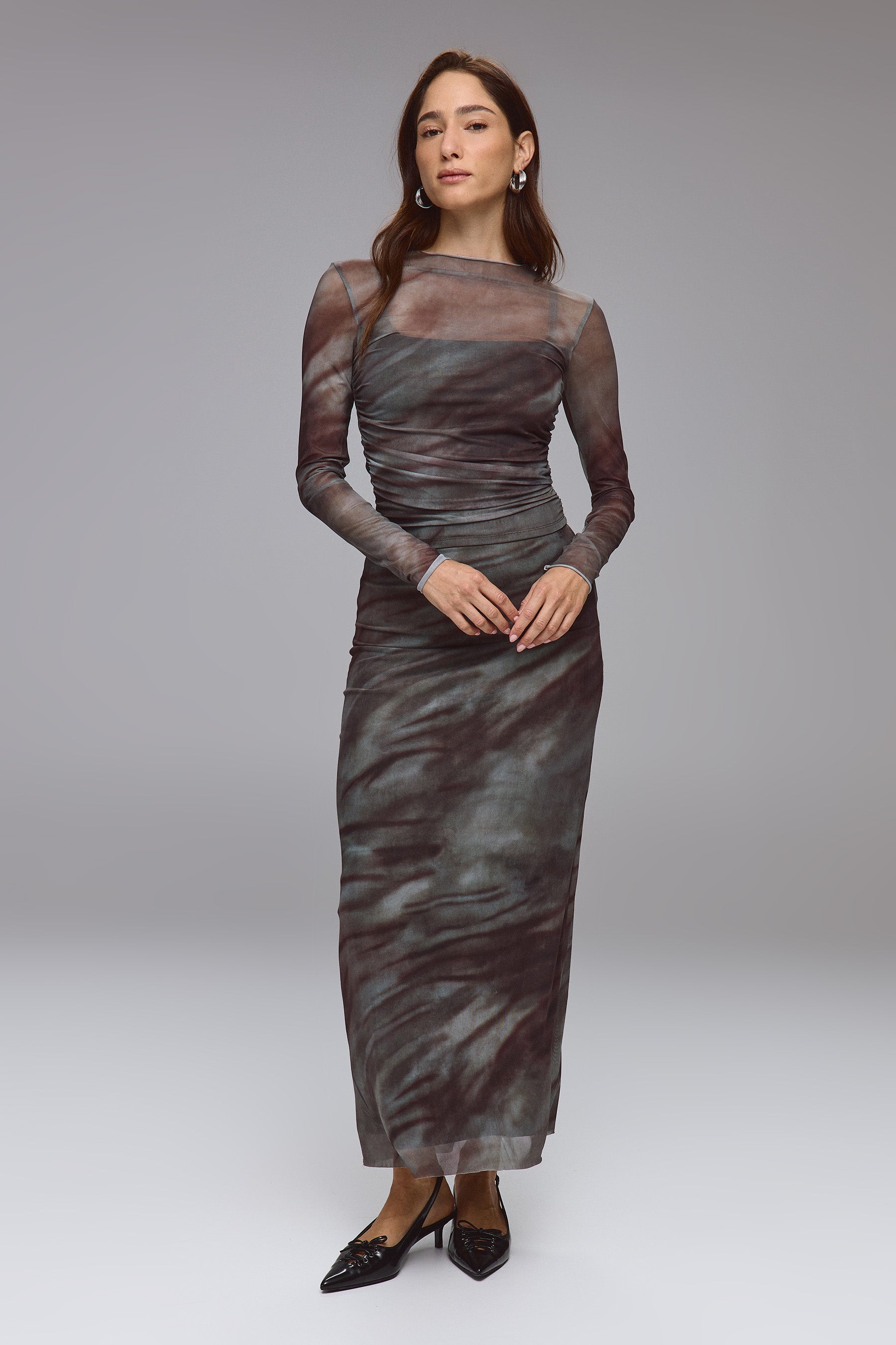 חצאית מקסי סט רזיל פרינט