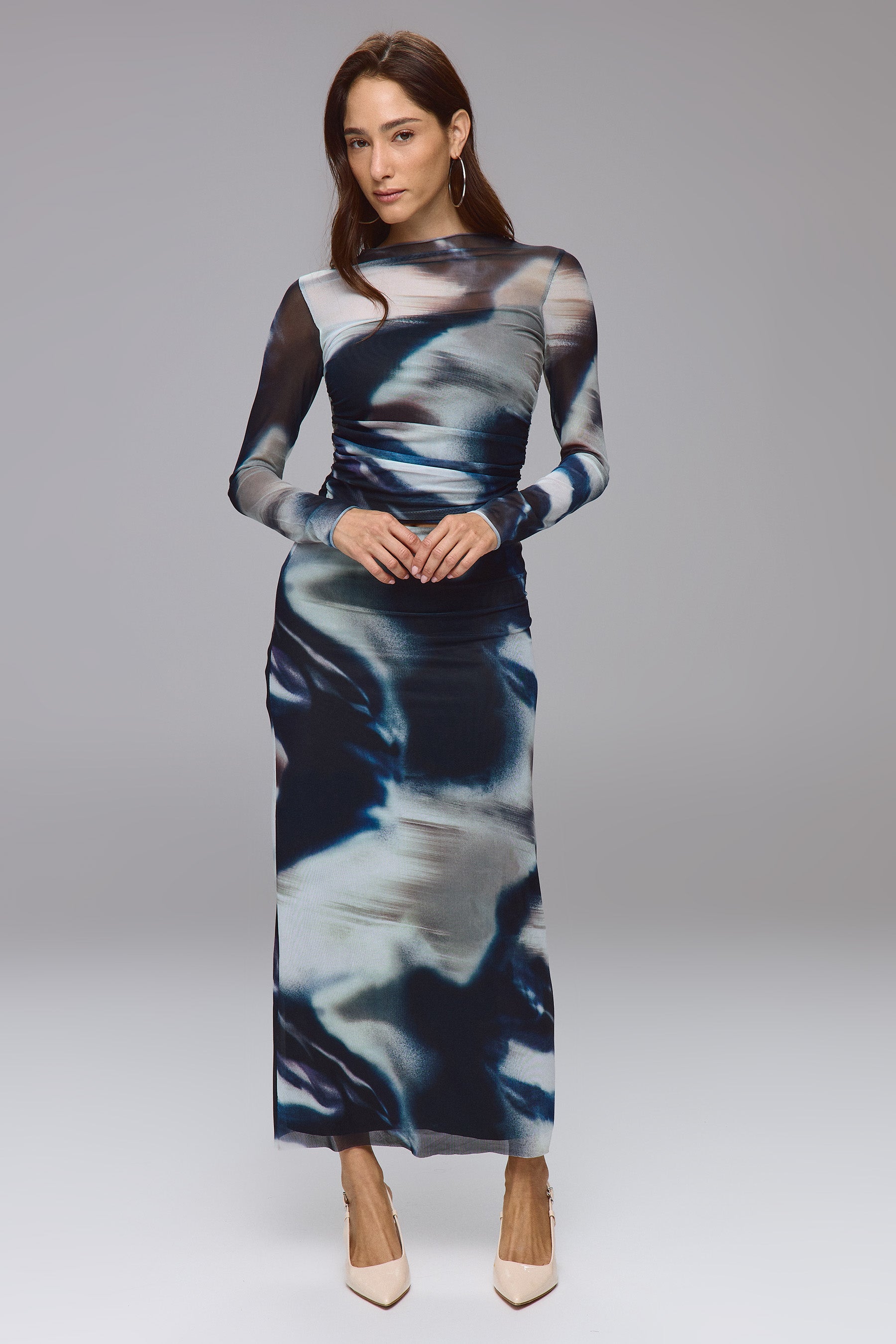 חצאית מקסי סט רזיל פרינט