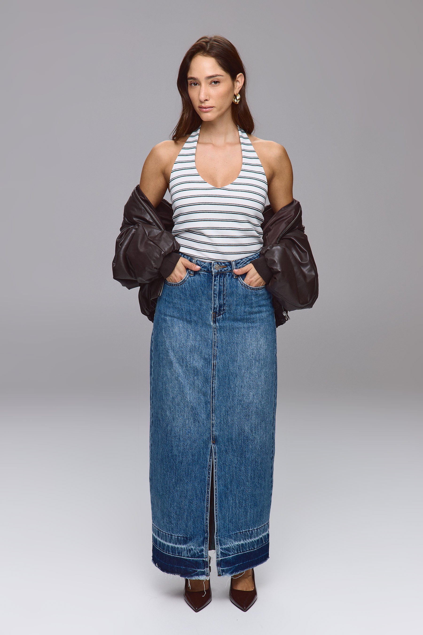 חצאית ג'ינס מקסי ברוקלין