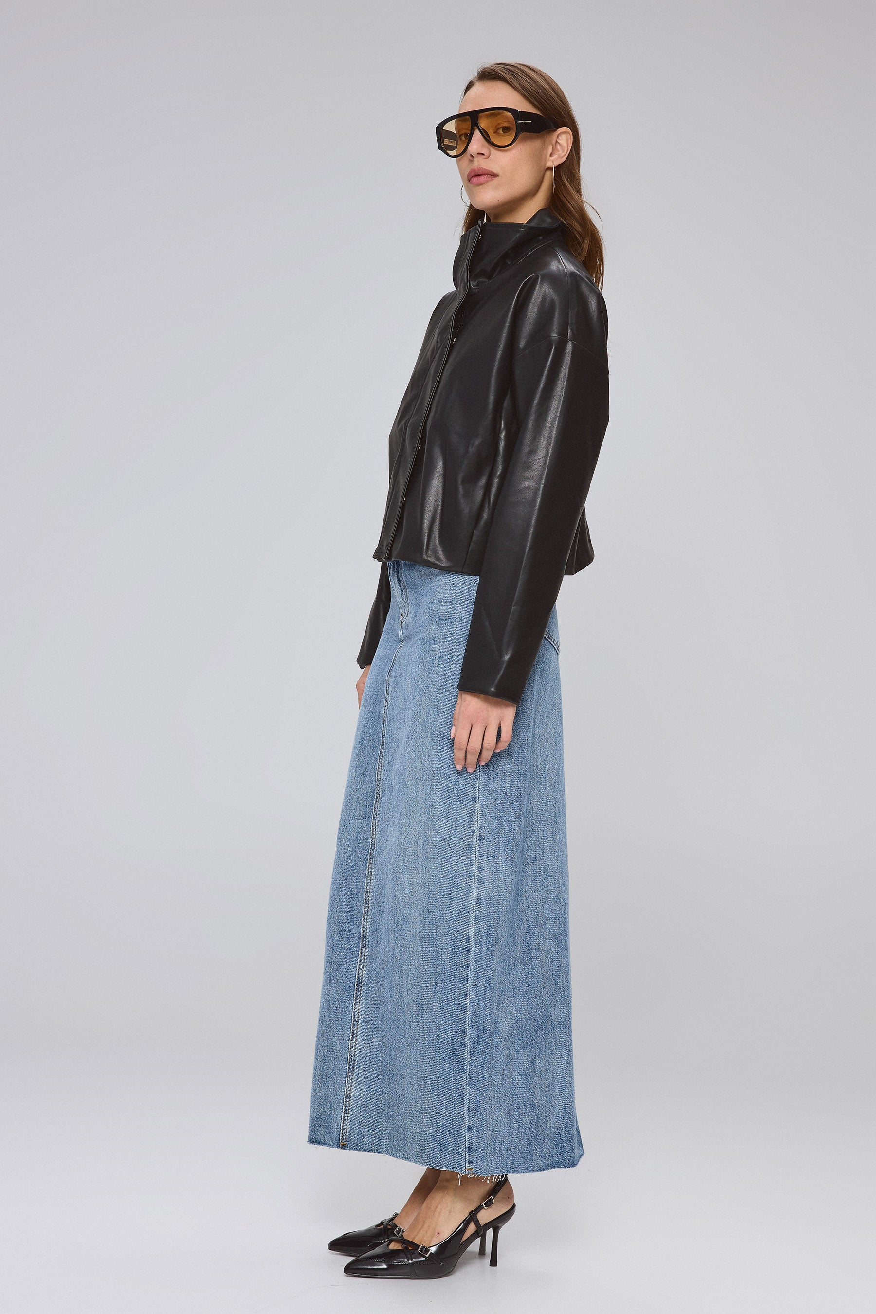 חצאית ג'ינס מקסי פרומה