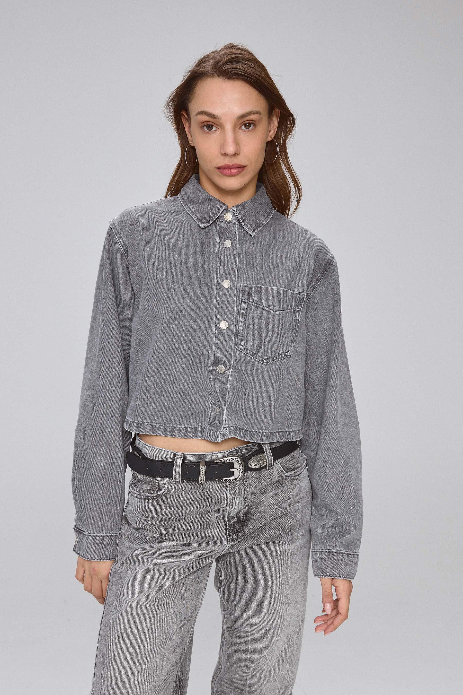 חולצת ג'ינס קרופי