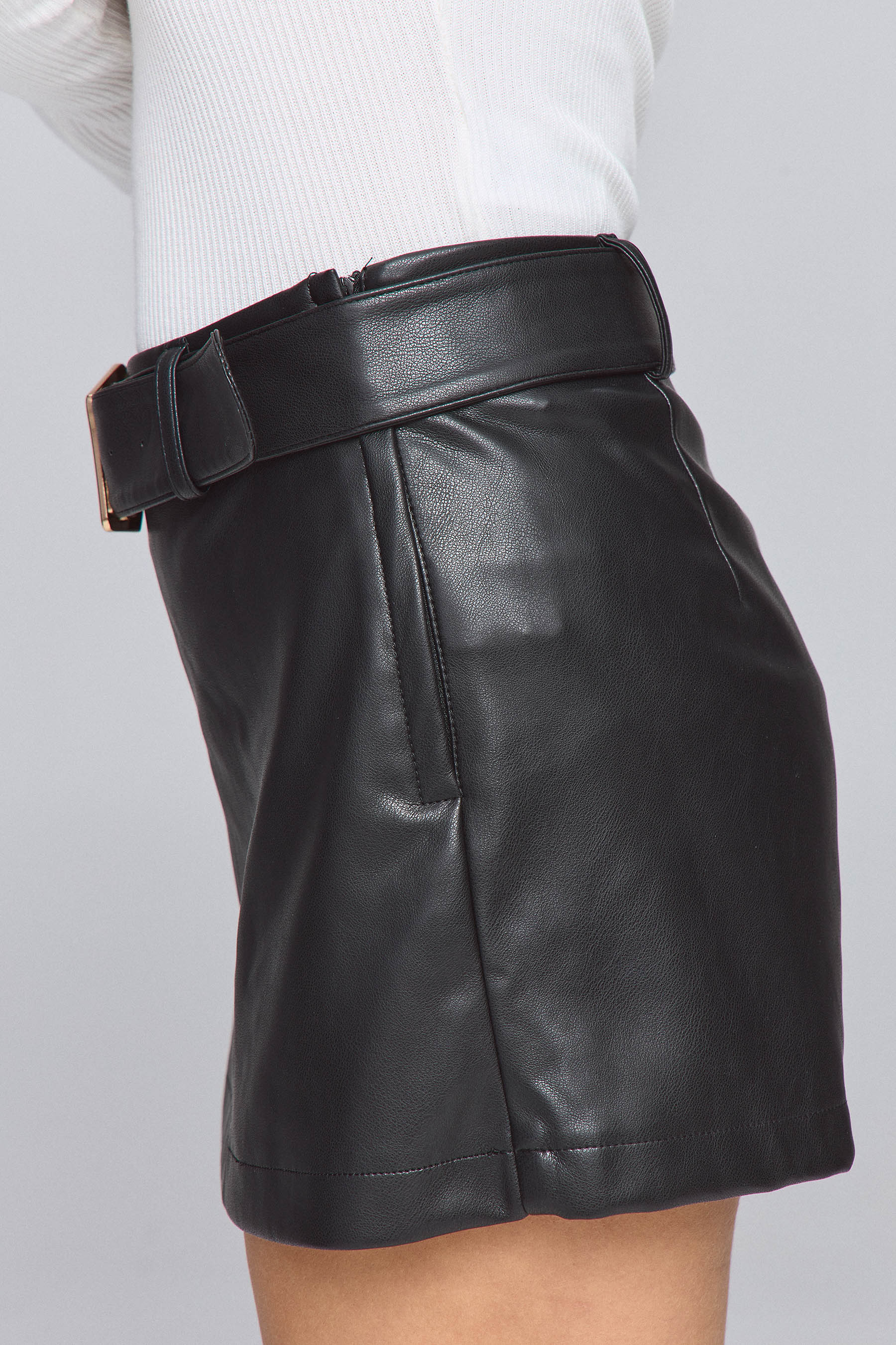 סקורט PU חגורה גולד