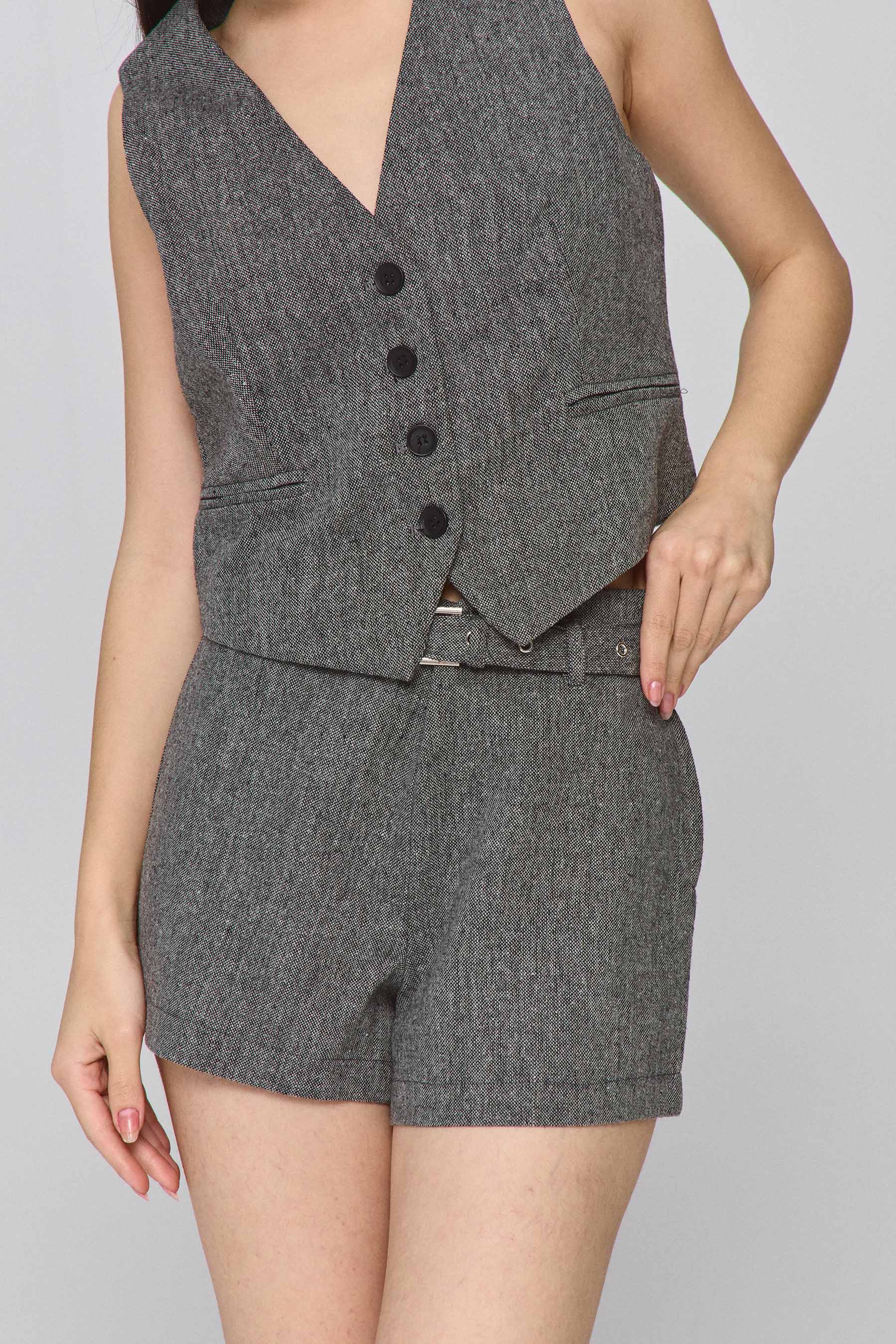 שורט גריי עם חגורה סט