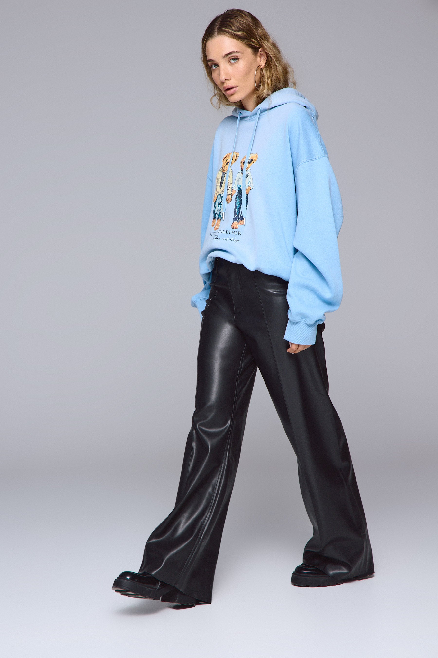 מכנסי PU גזרה ישרה