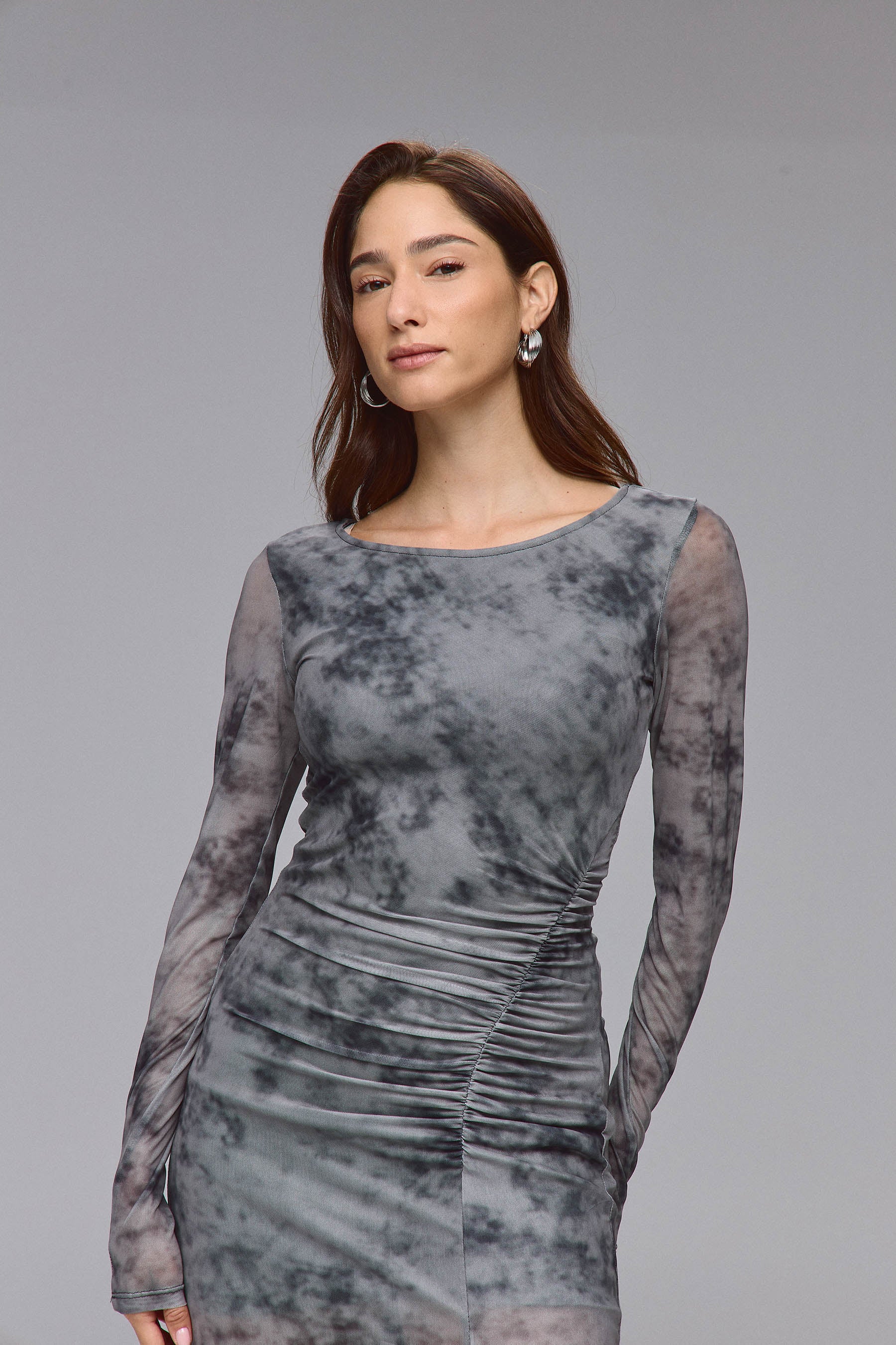 שמלת מקסי רזיל שרוול ארוך