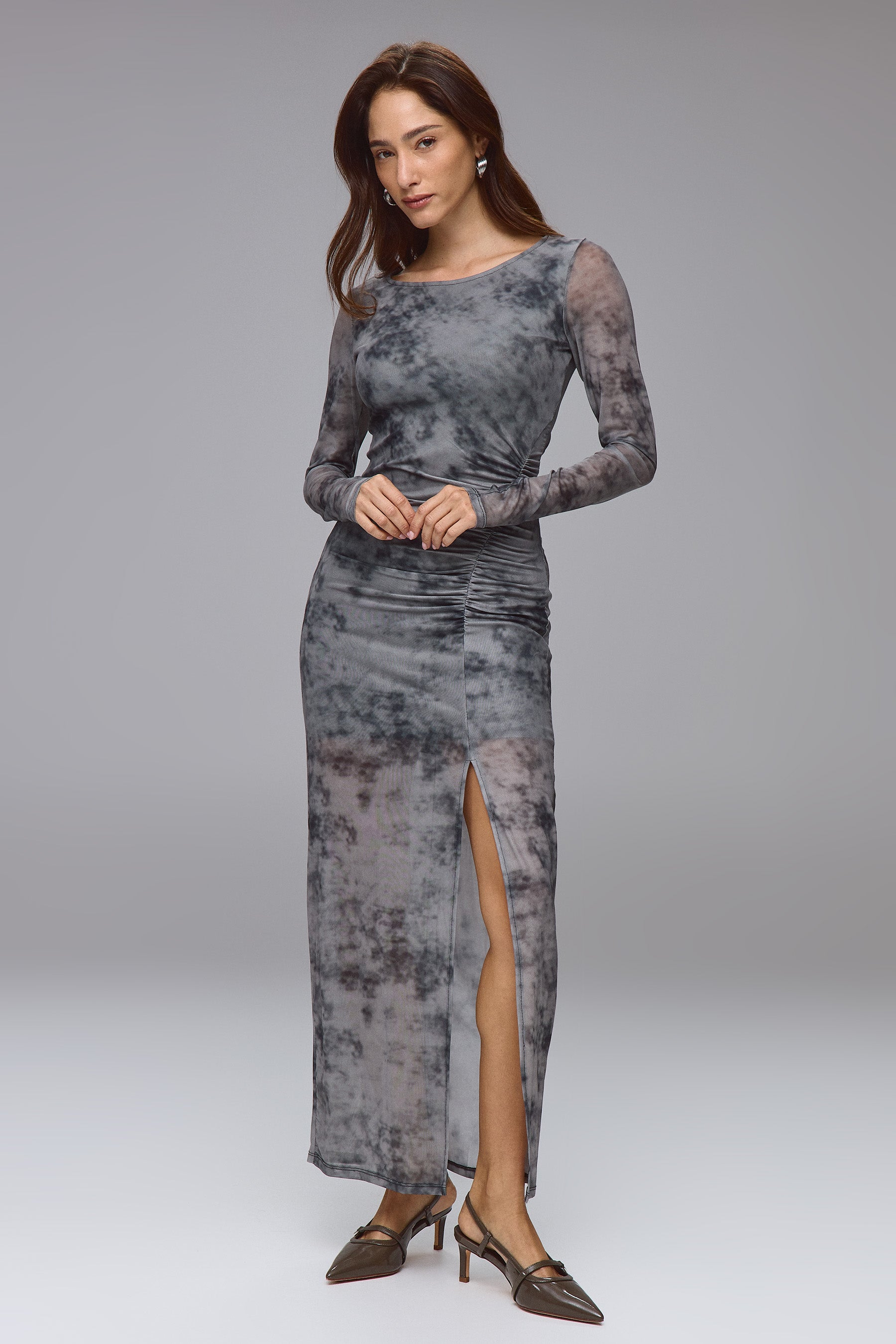 שמלת מקסי רזיל שרוול ארוך