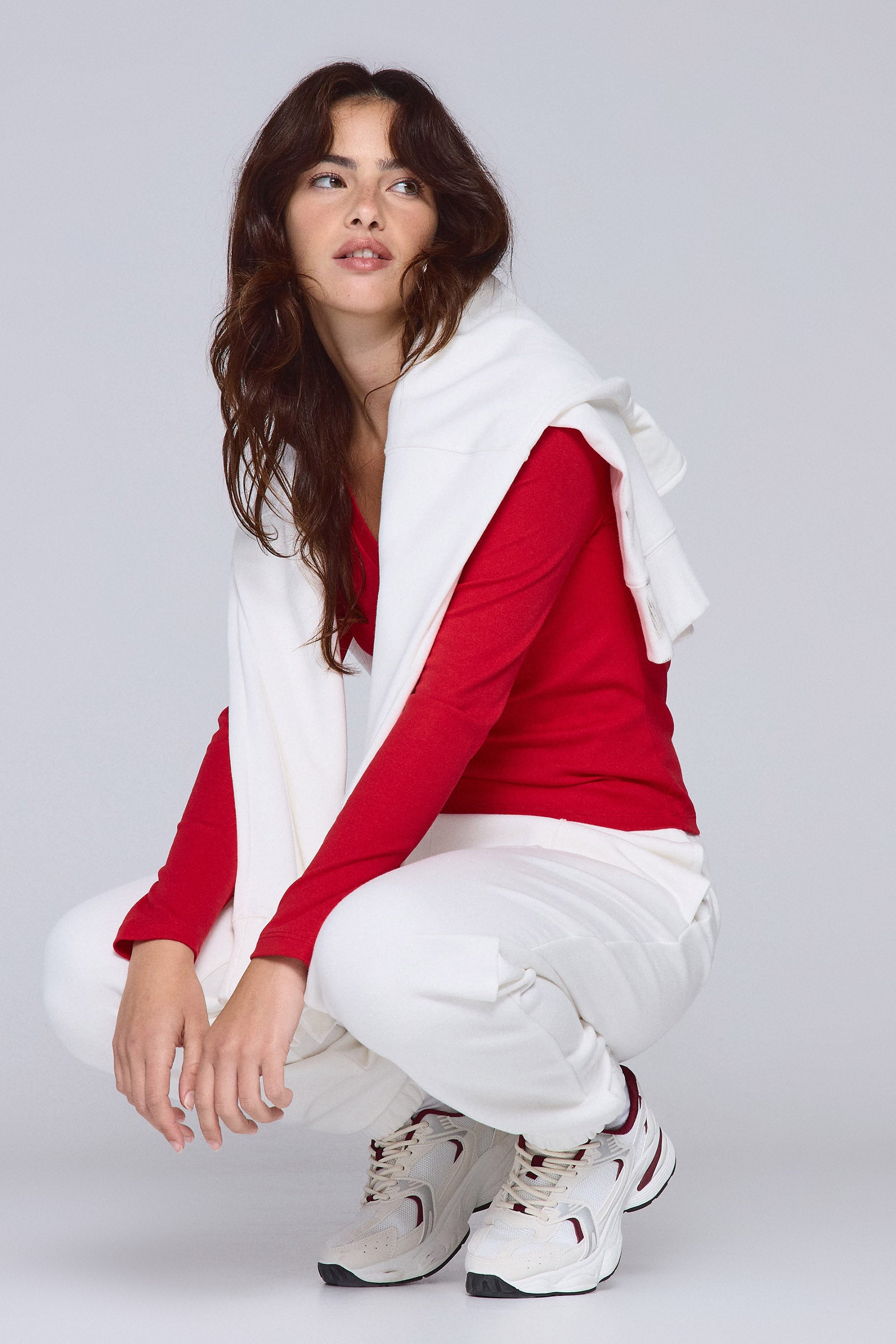 חולצת וי רני שרוול ארוך