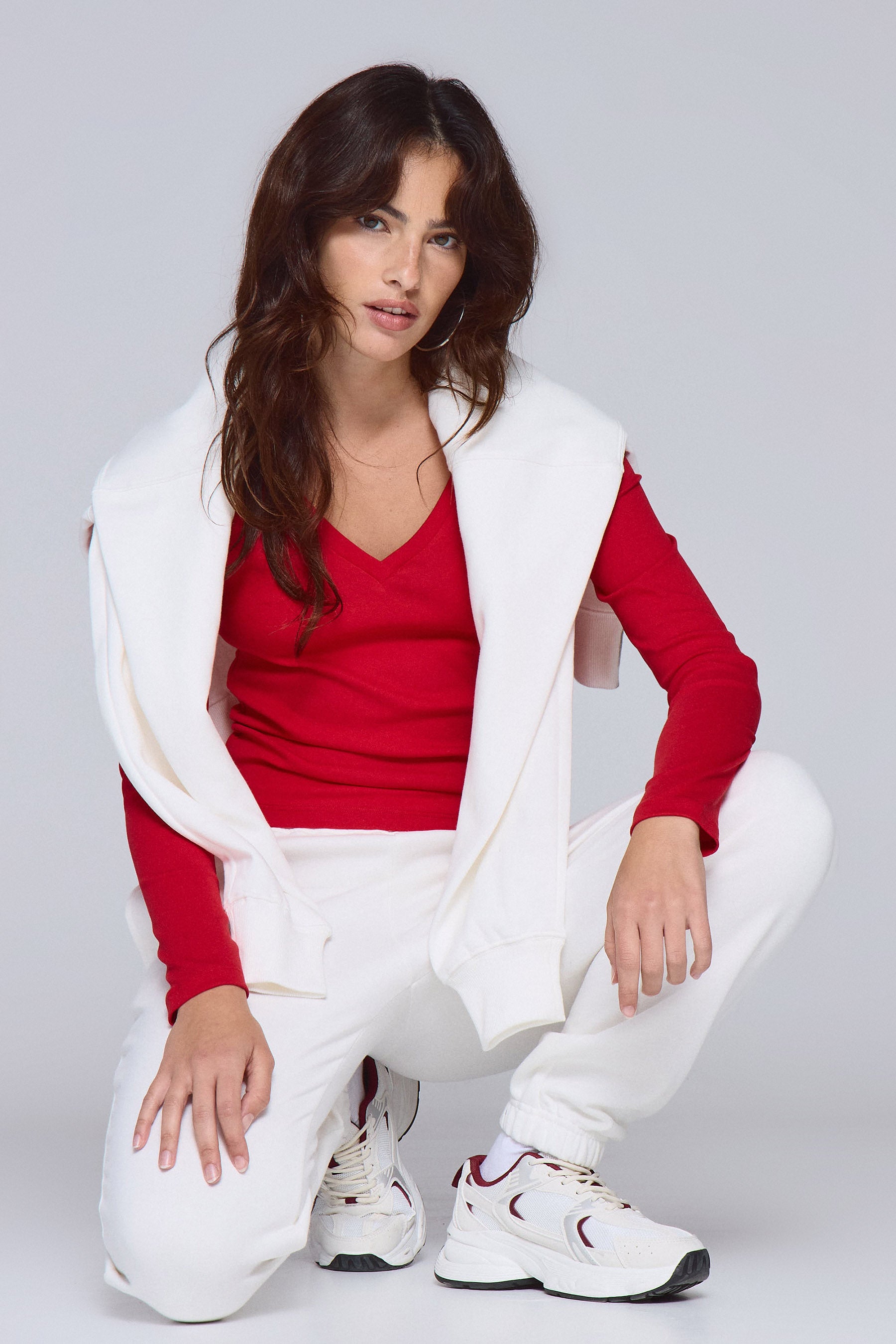 חולצת וי רני שרוול ארוך