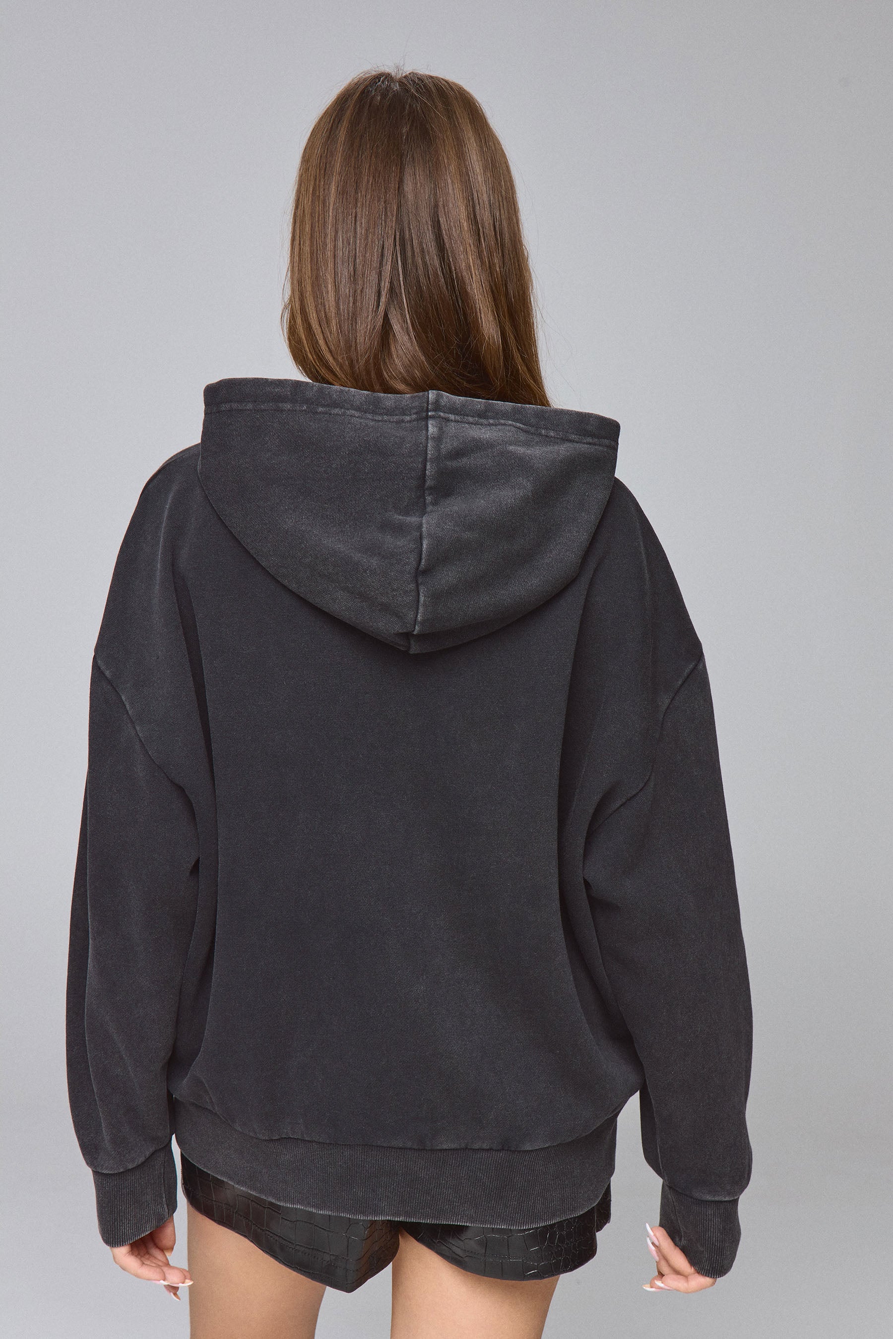 קפוצ'ון מישיגן שחור שטוף