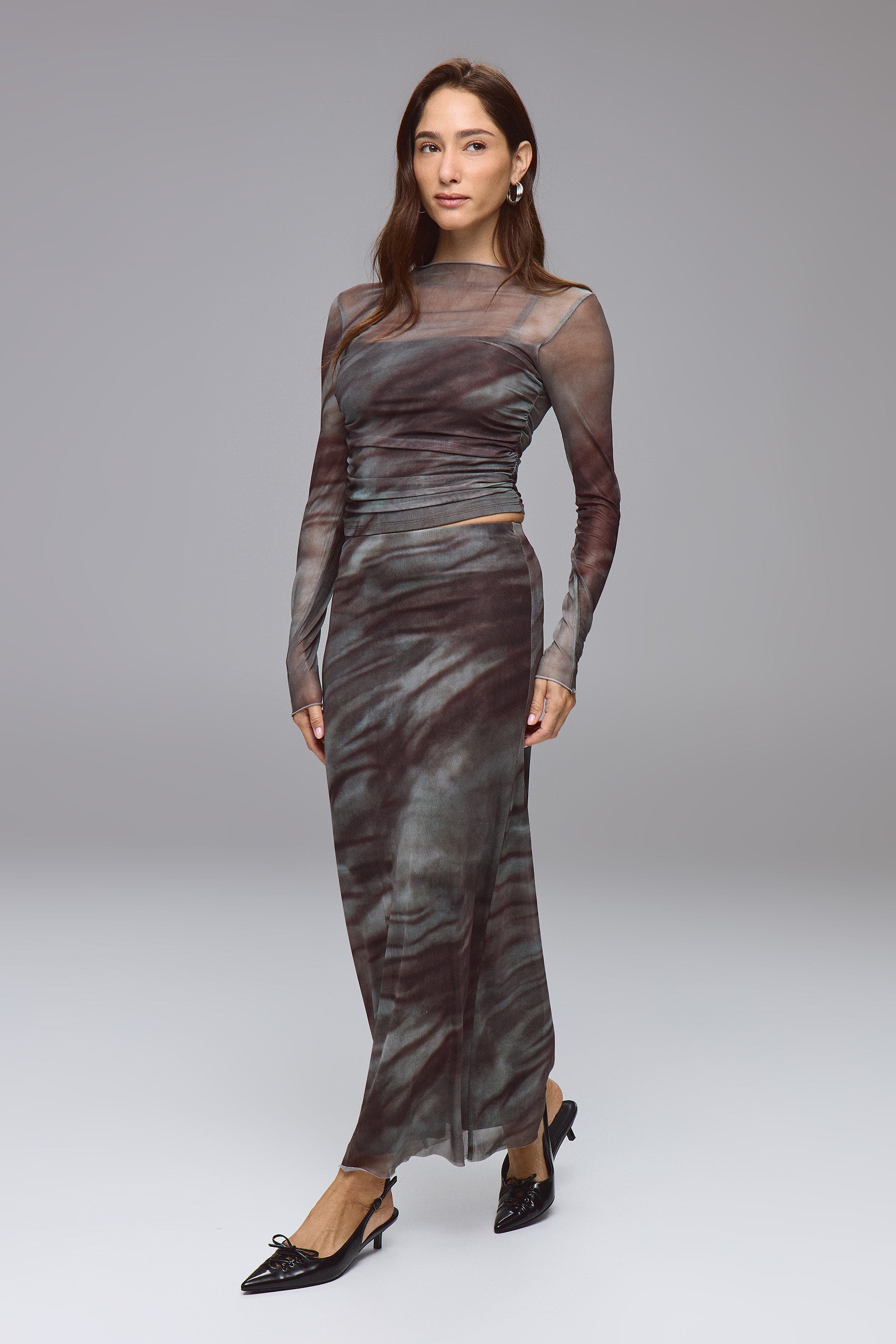 חולצה שרוול ארוך סט רזיל פרינט