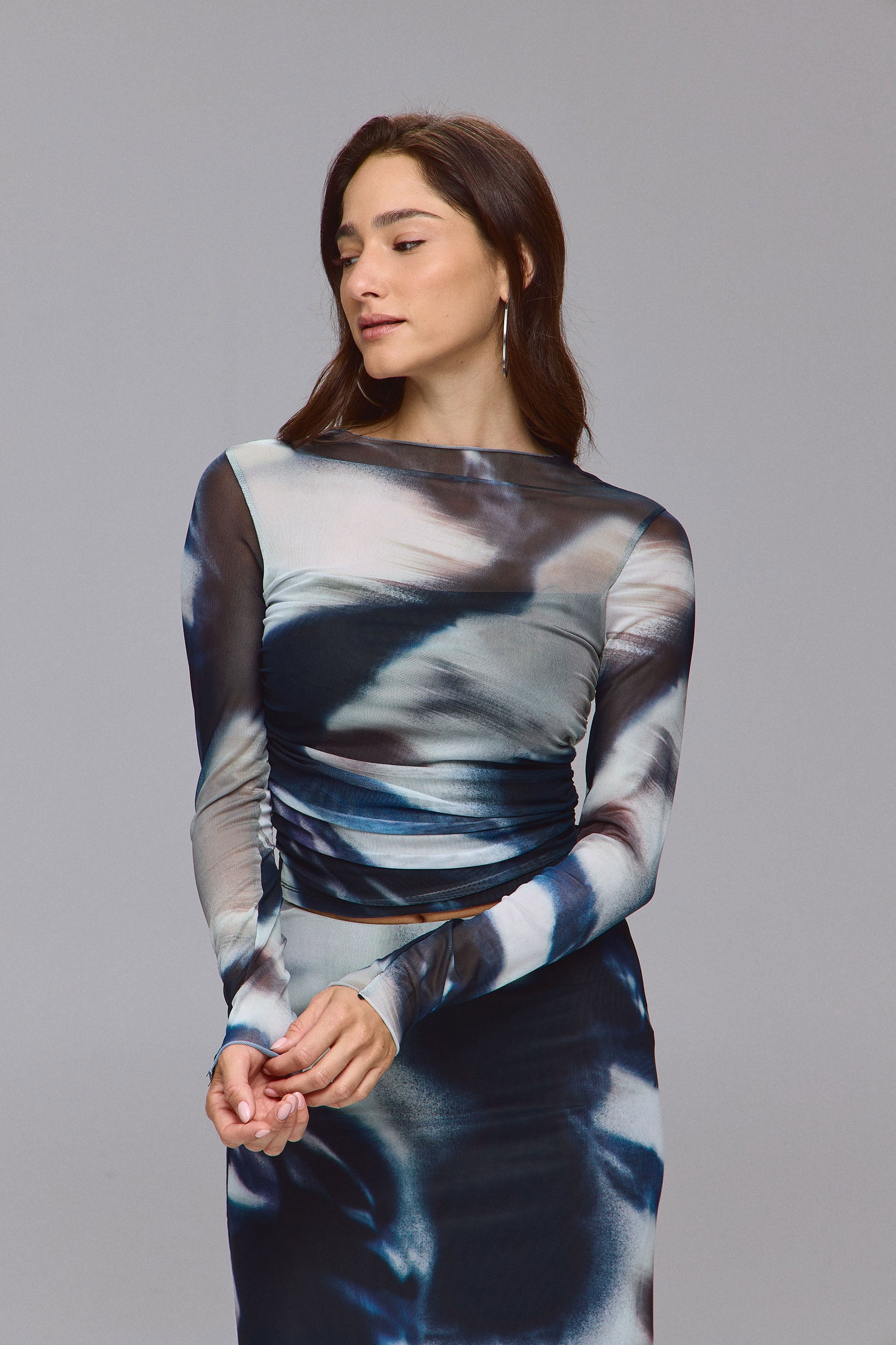 חולצה שרוול ארוך סט רזיל פרינט