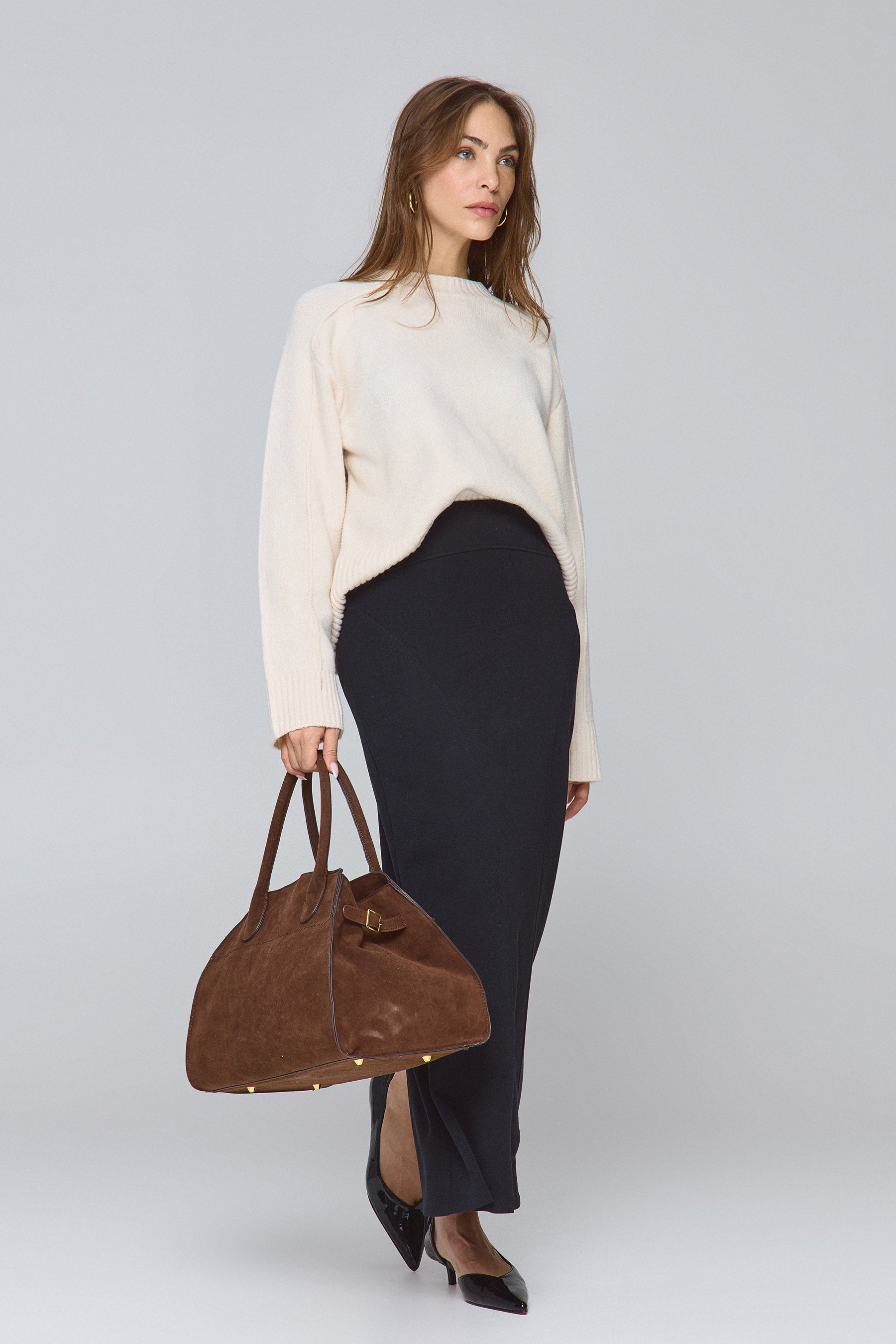 תיק נשיאה גדול דמוי זמש ניו יורק