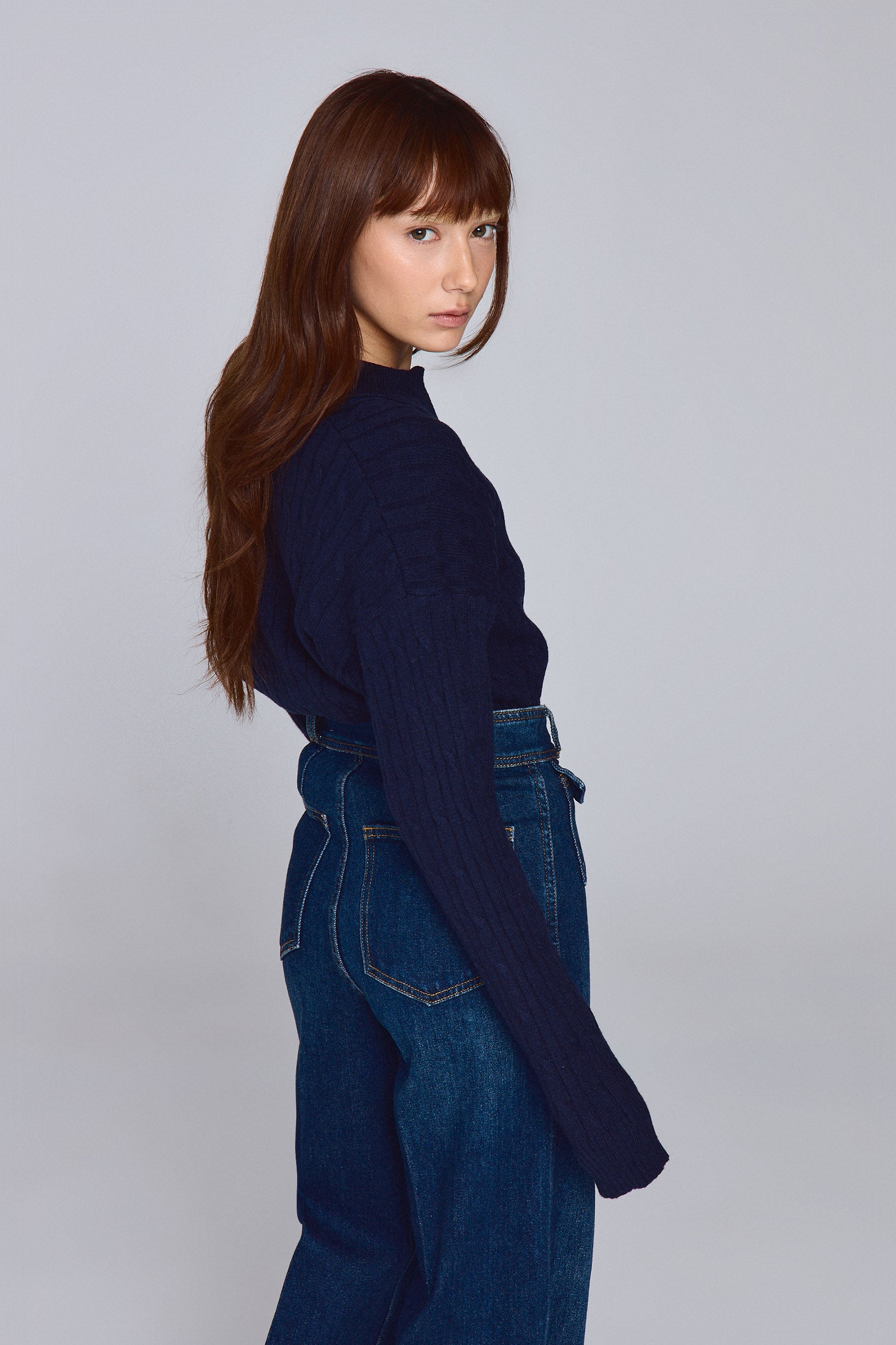 סריג צווארון פולו עם ריקמת דובי