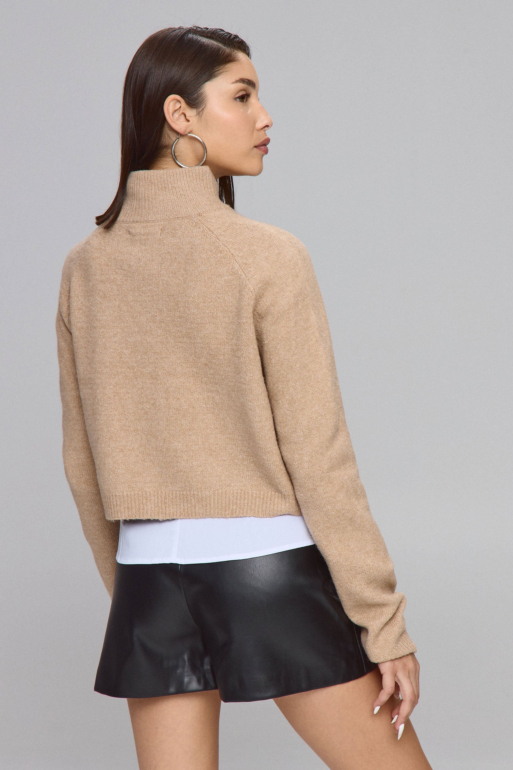 סריג קרדיגן עם רוכסן וכיסים