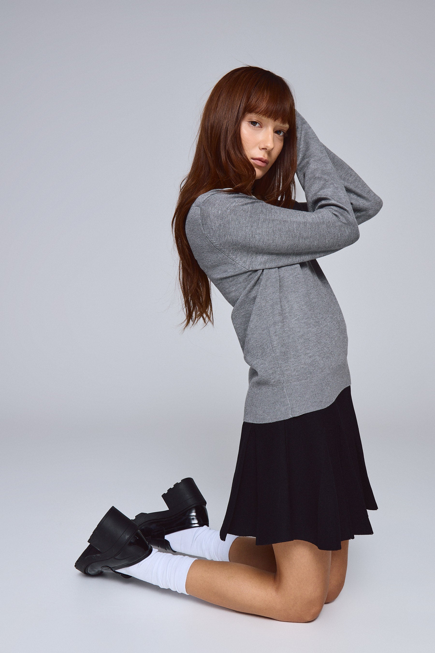 חצאית סריג קפלים אלכס