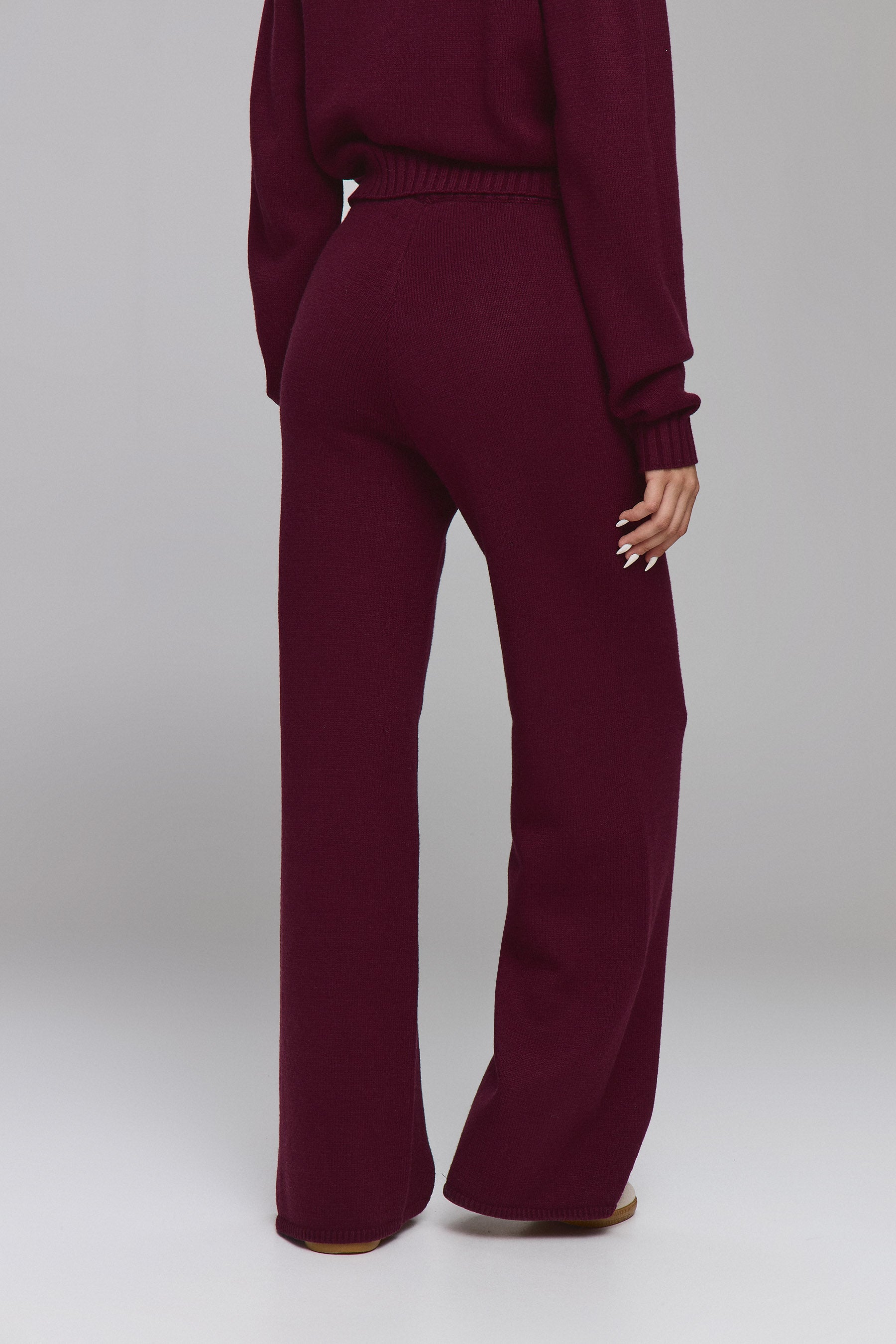 מכנס סריג סט זיפר חציל