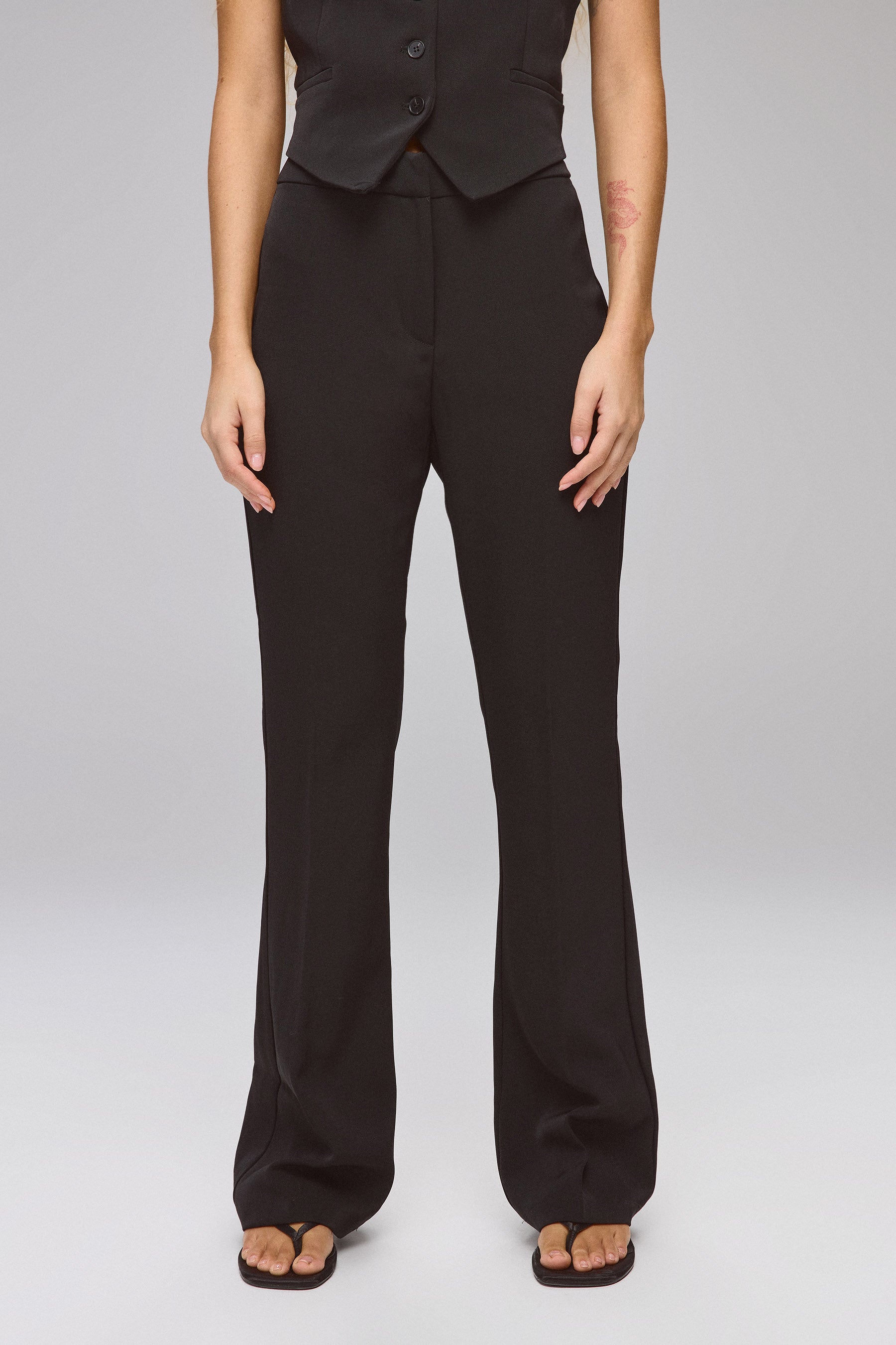 מכנס פדלפון סט מחויט טקסטורה בלאק