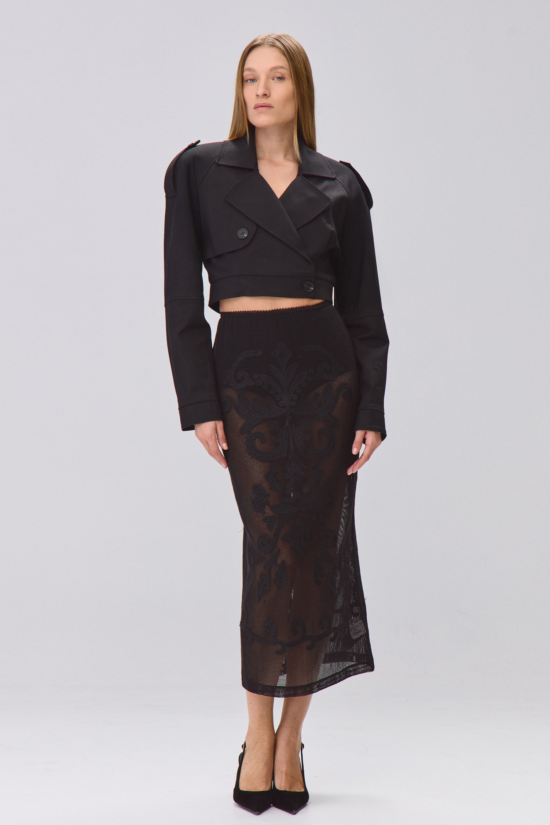 S חצאית מקסי תחרה