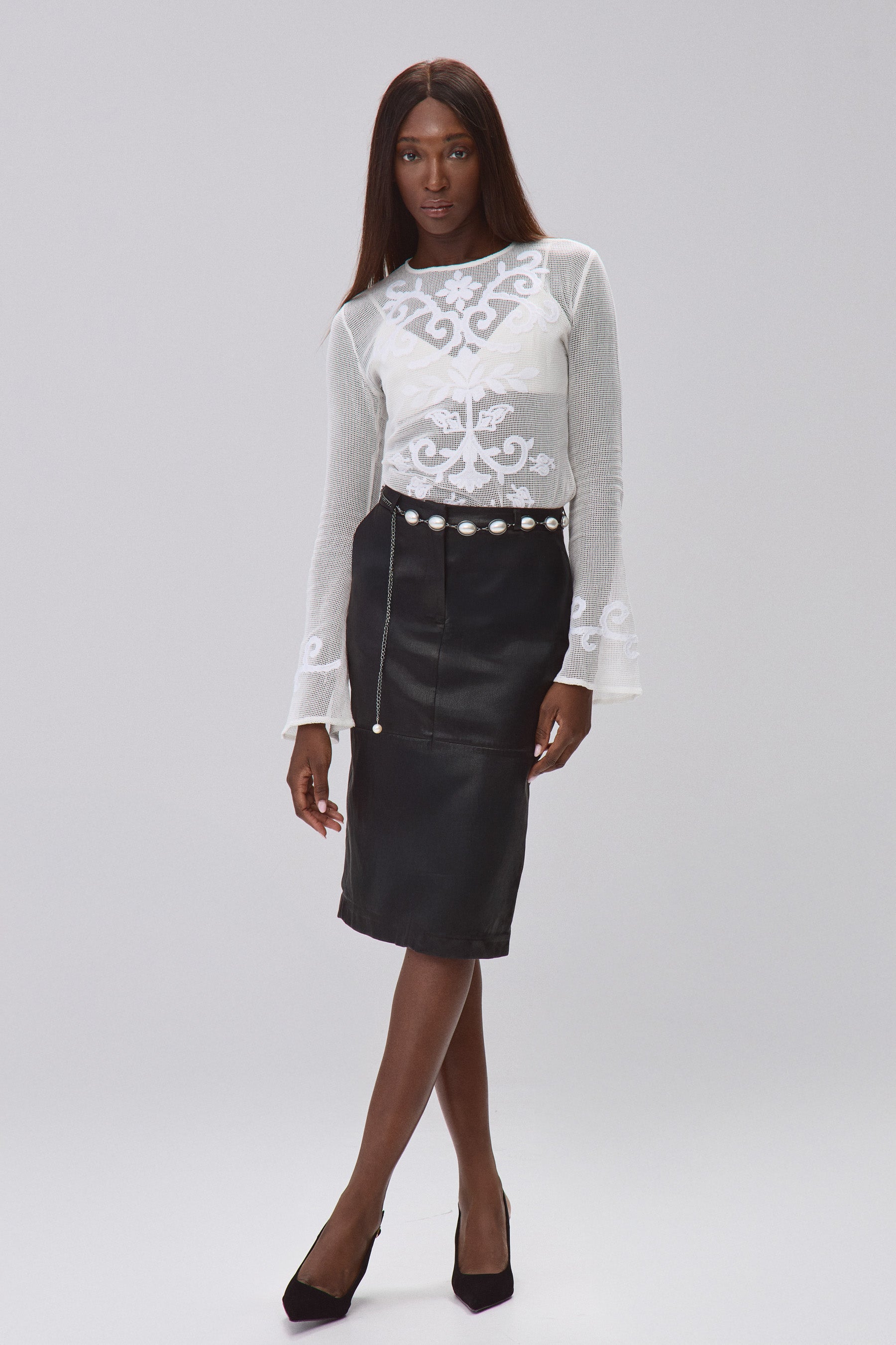 S חולצת תחרה