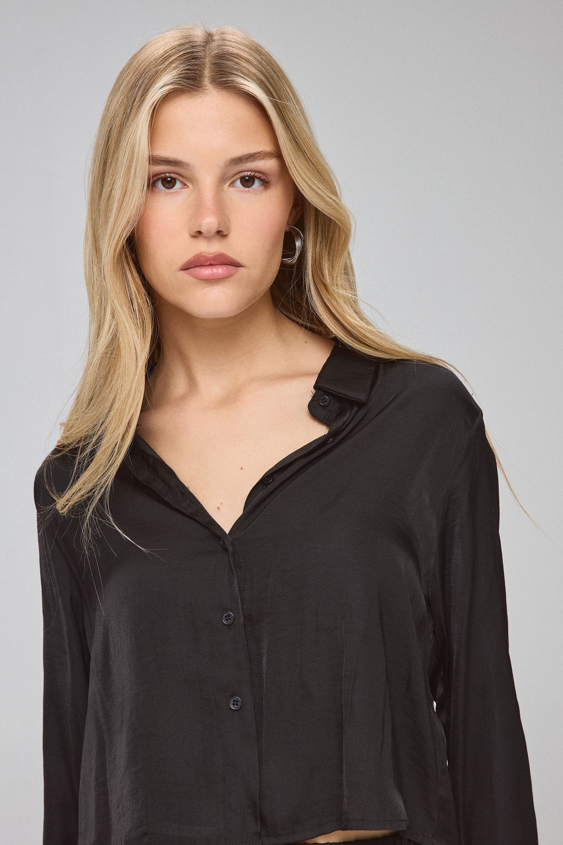 חולצת בוקס סט סאטן קרינקל