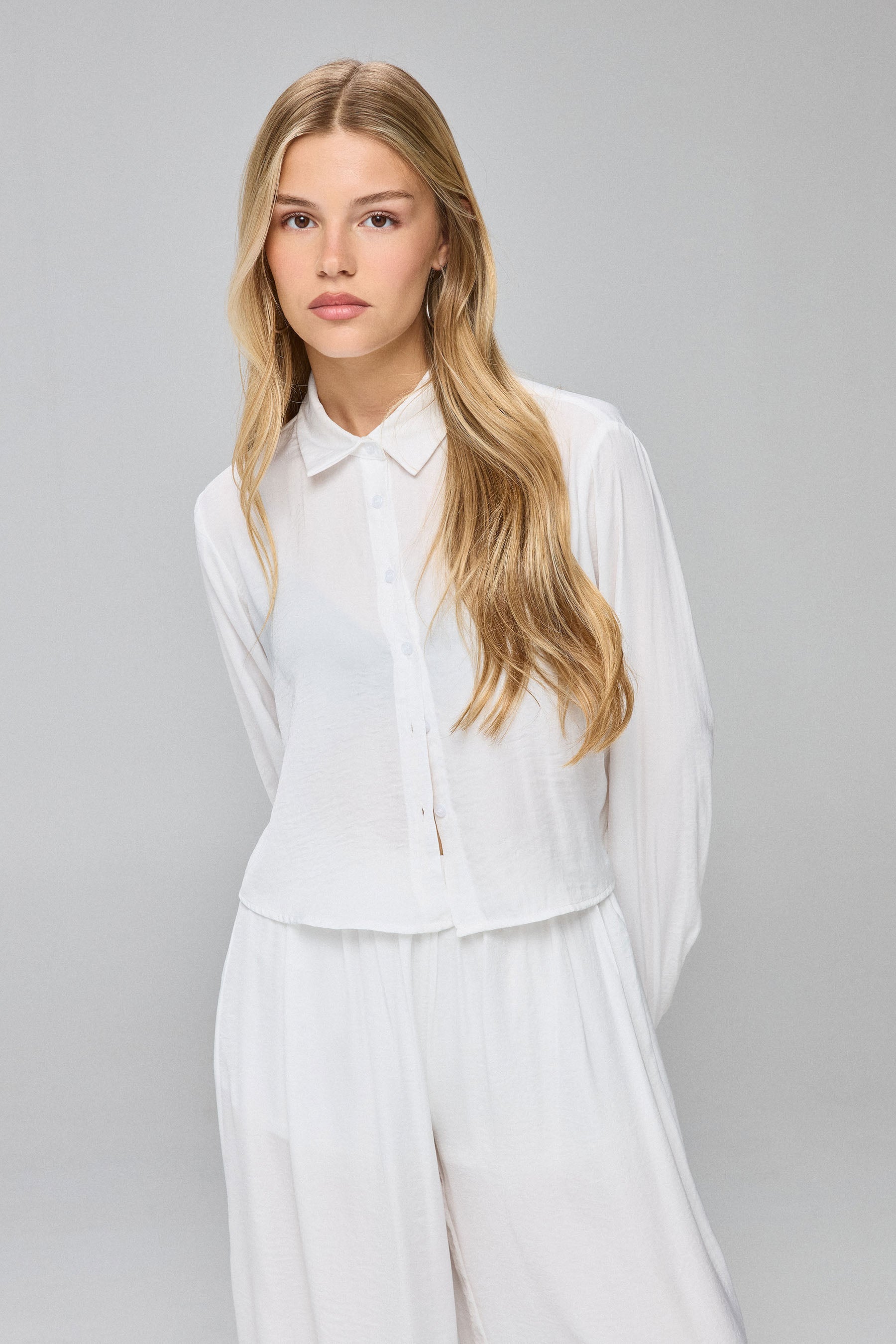 חולצת בוקס סט סאטן קרינקל