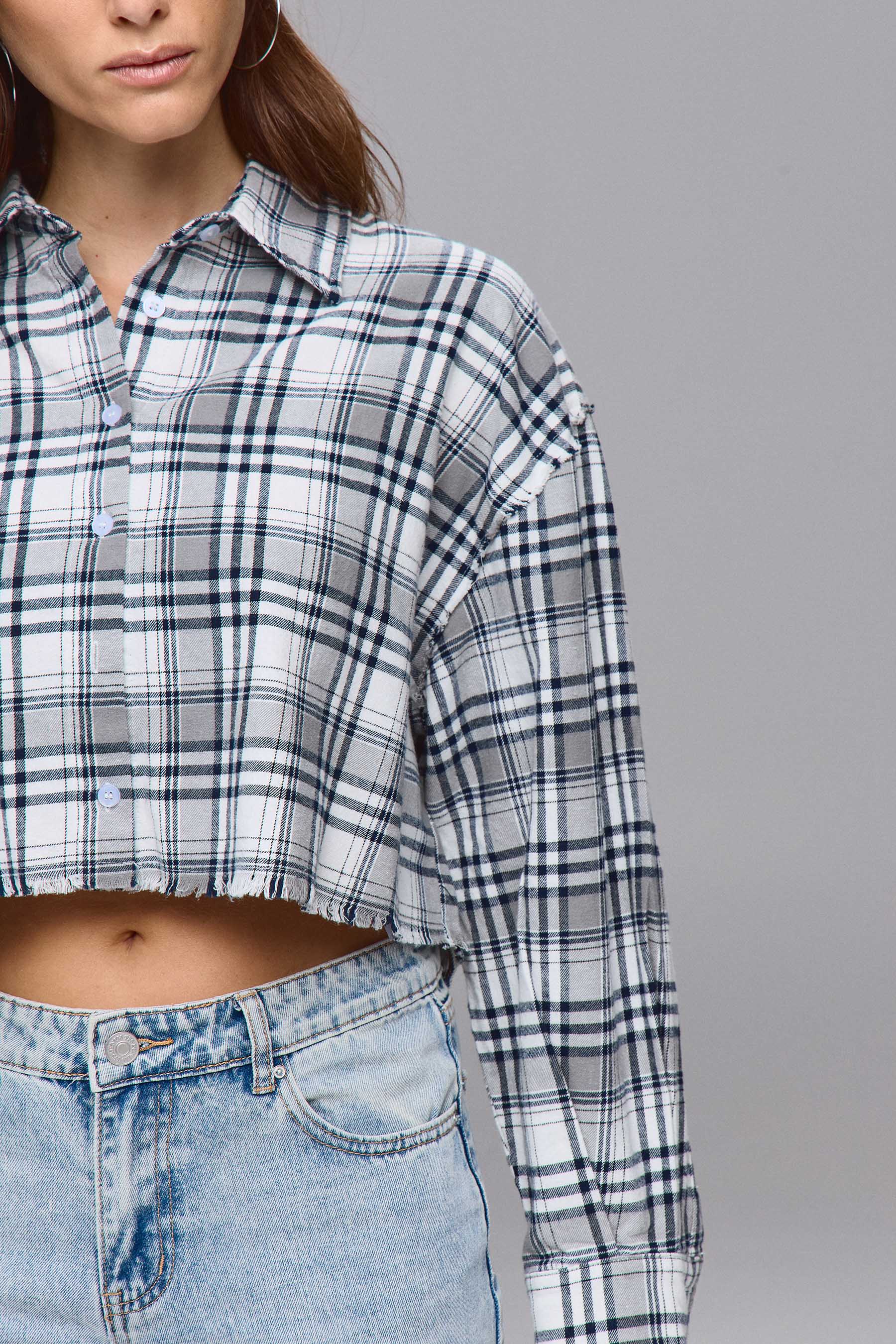 חולצת משבצות קרופ ניו