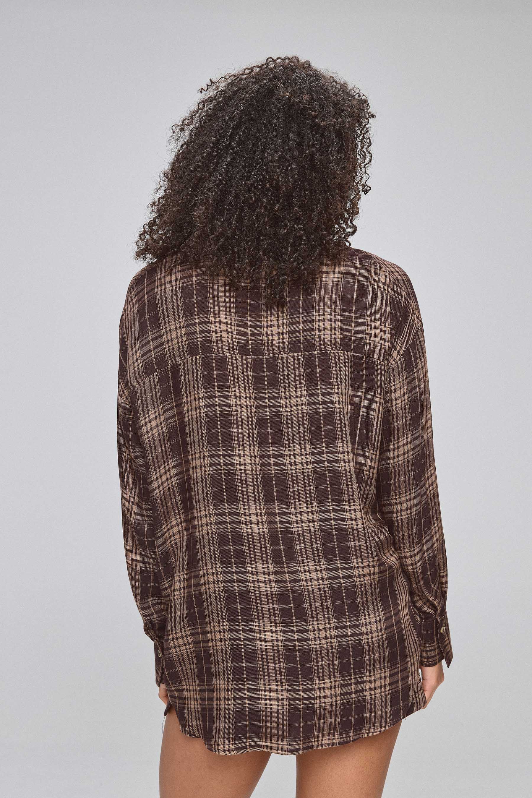 חולצת אוברסייז סט שיבוץ חום