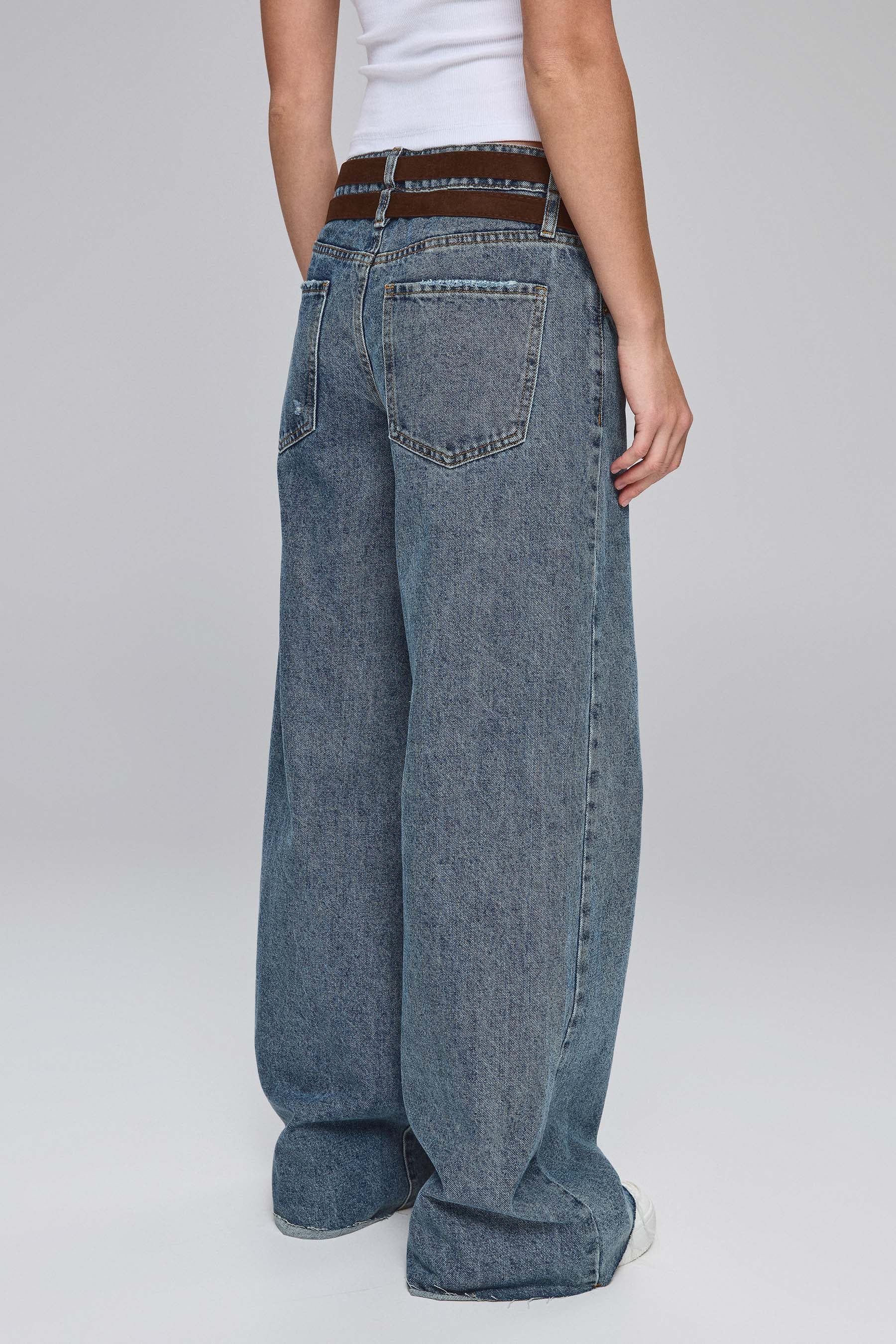 ג'ינס חגורה כפולה נייבי