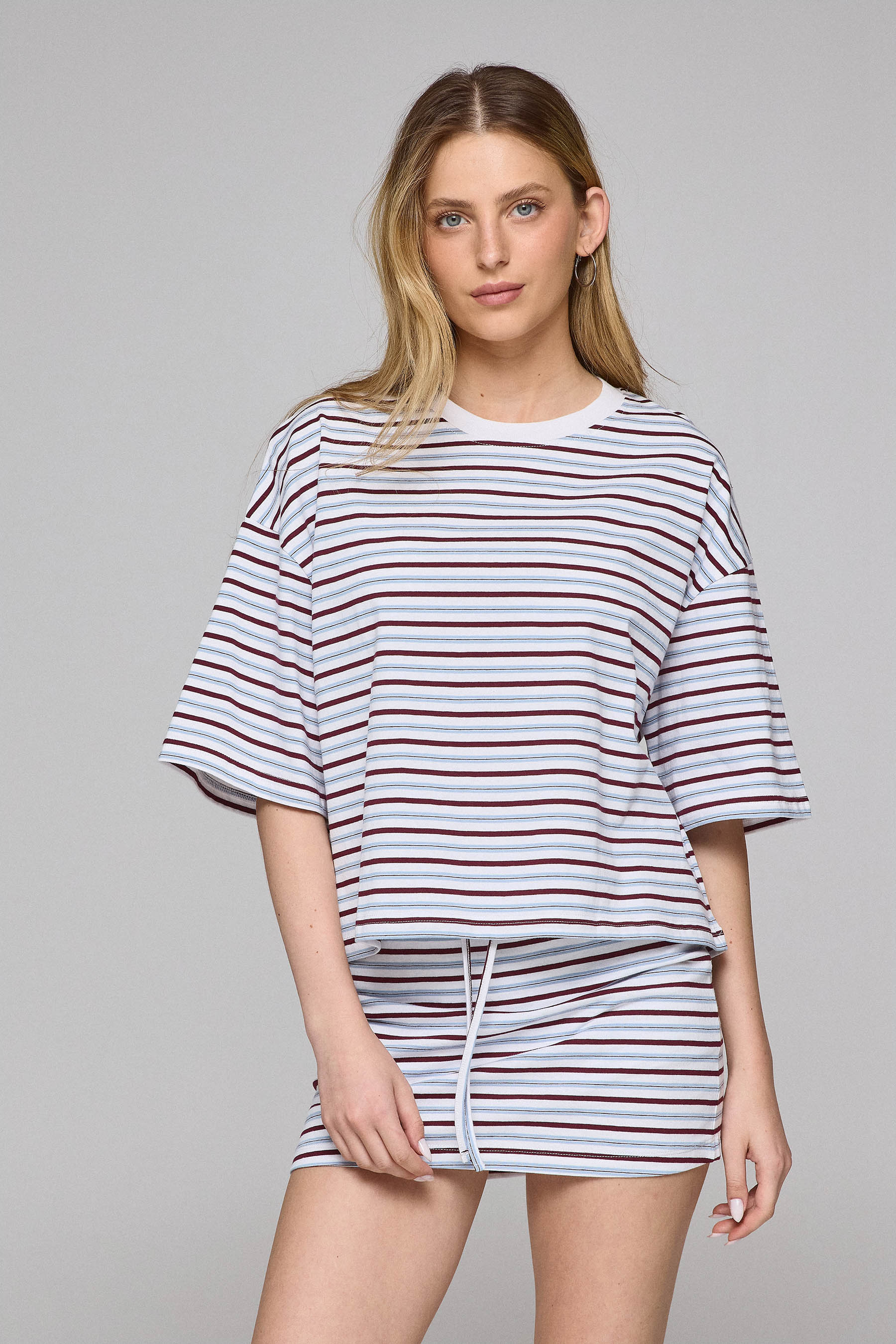 טישירט פסים אוברסייז סט