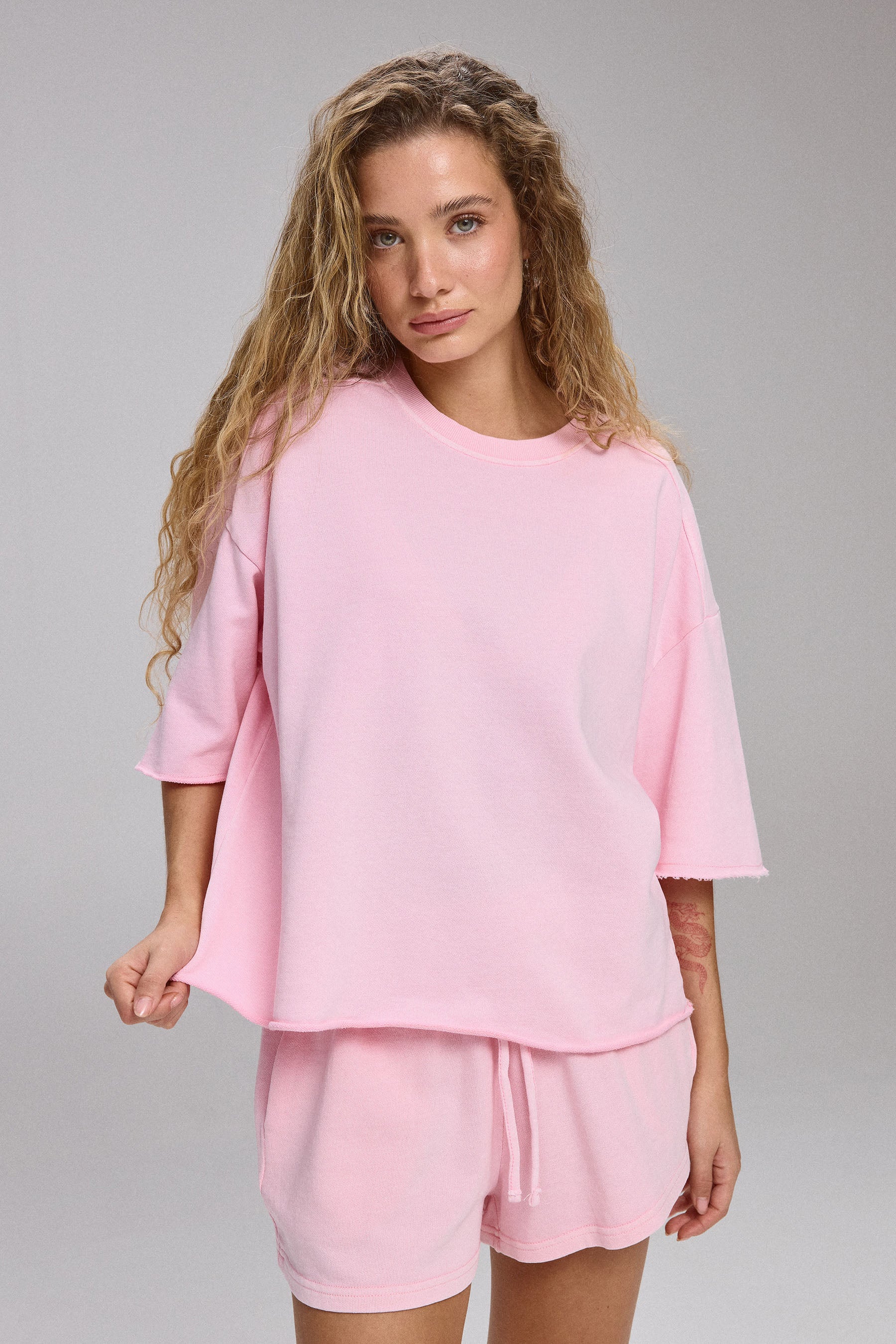 חולצה פרנצ' טרי שטופה חתכים סט