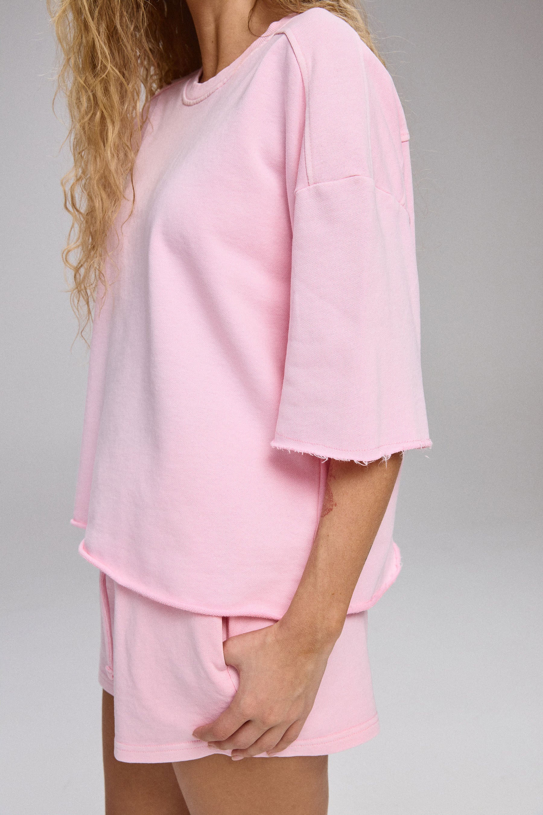 חולצה פרנצ' טרי שטופה חתכים סט