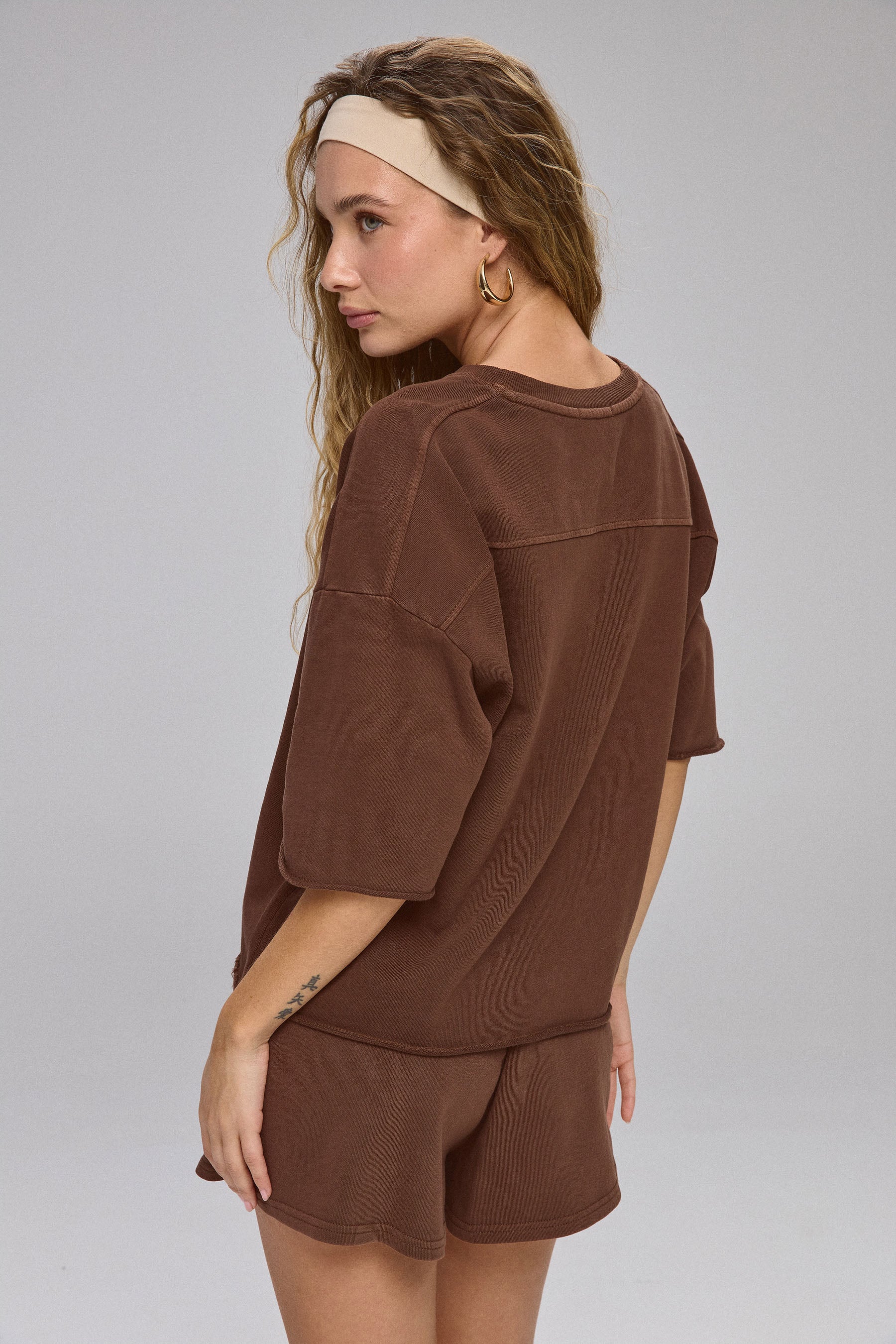 חולצה פרנצ' טרי שטופה חתכים סט