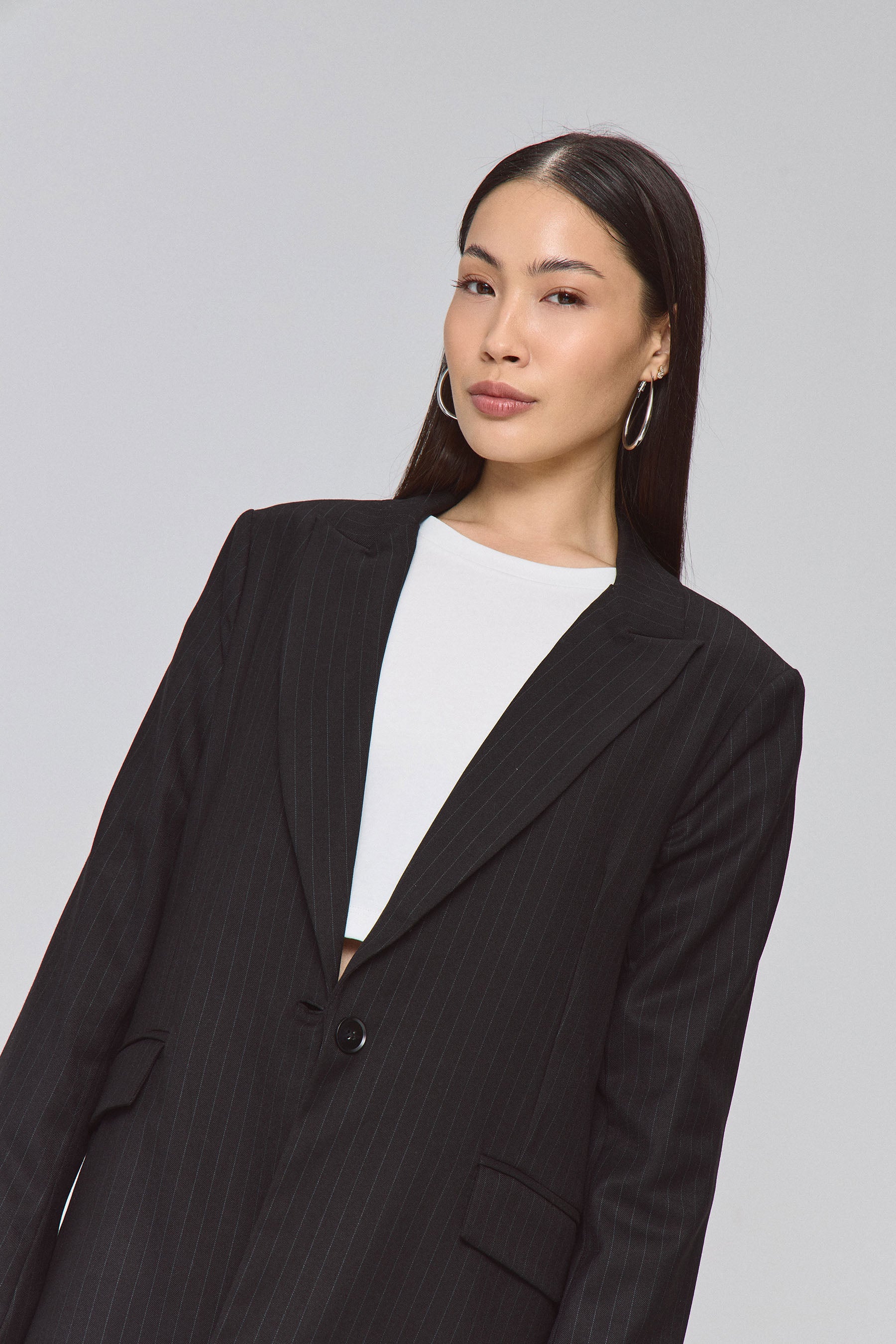 ג'קט אוברסייז סט פסים שחור