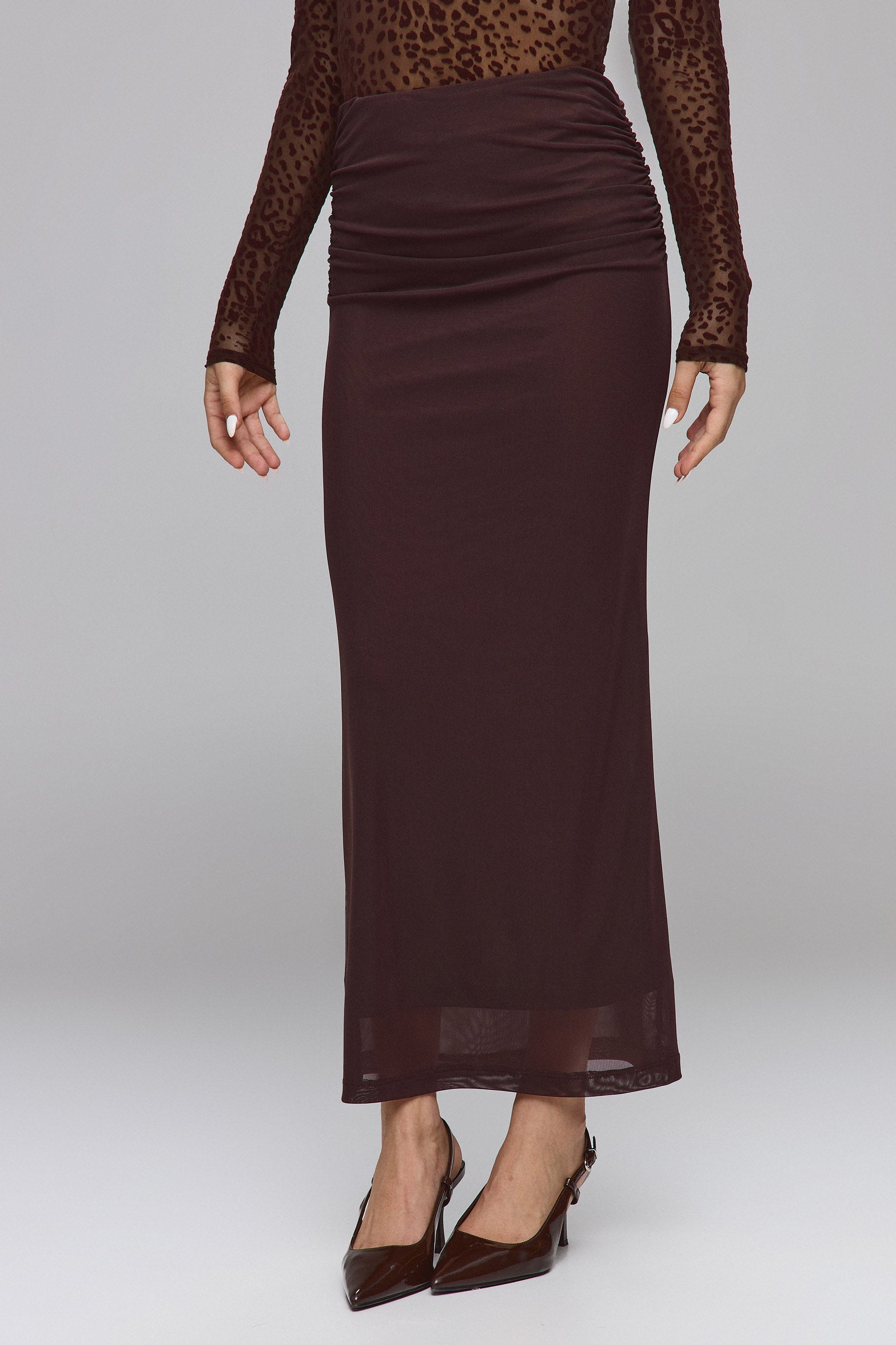 חצאית רזיל מידי סוליד לוקאל