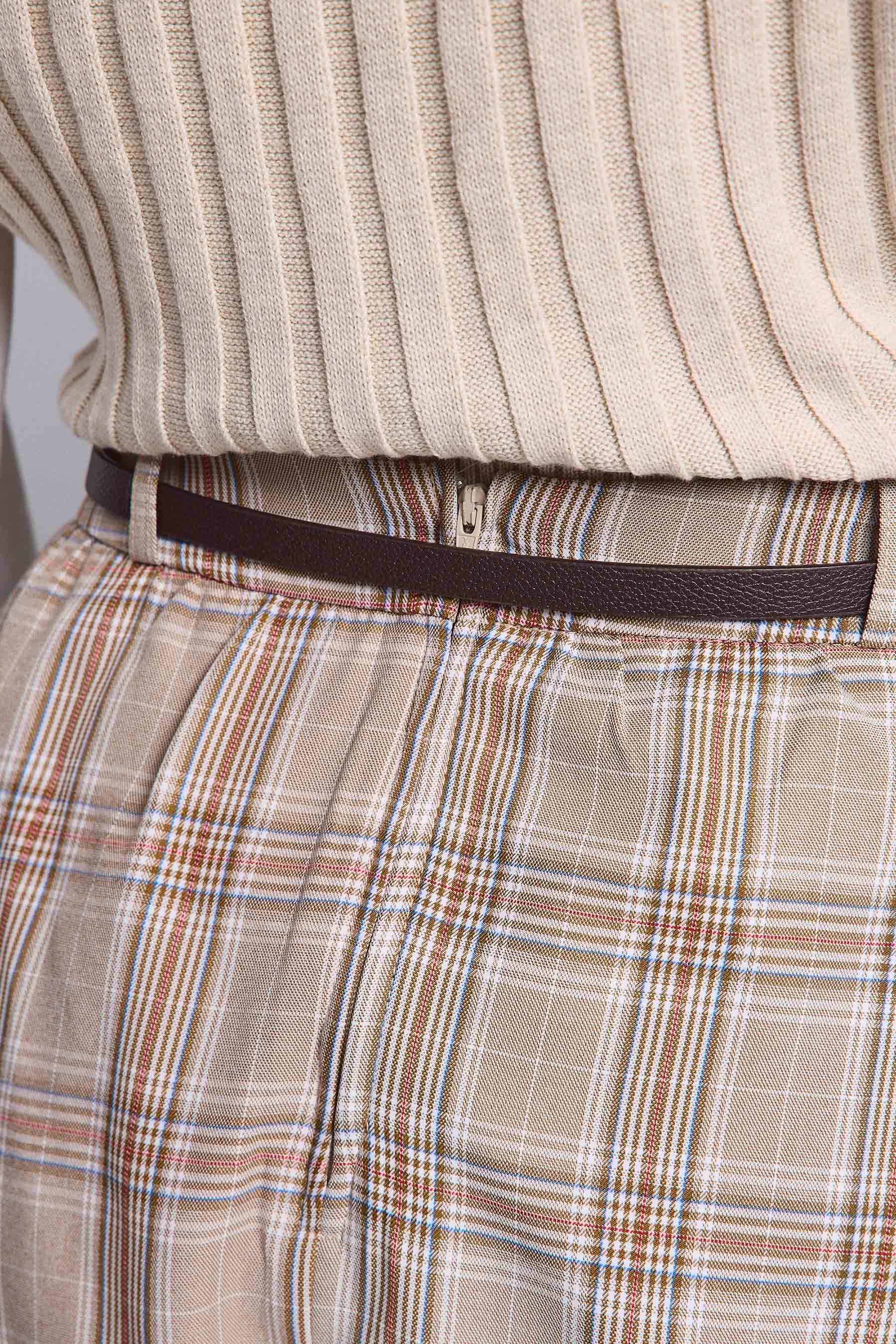 חצאית בלון משובץ