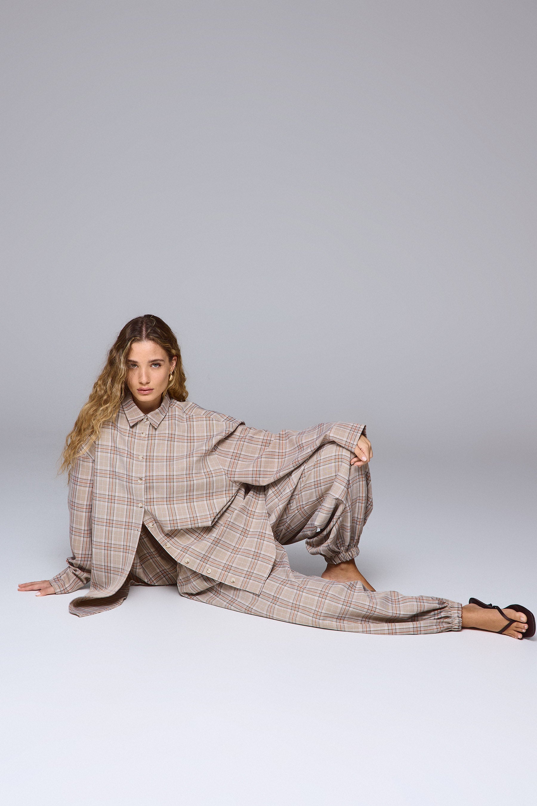 חולצת אוברסייז משובץ