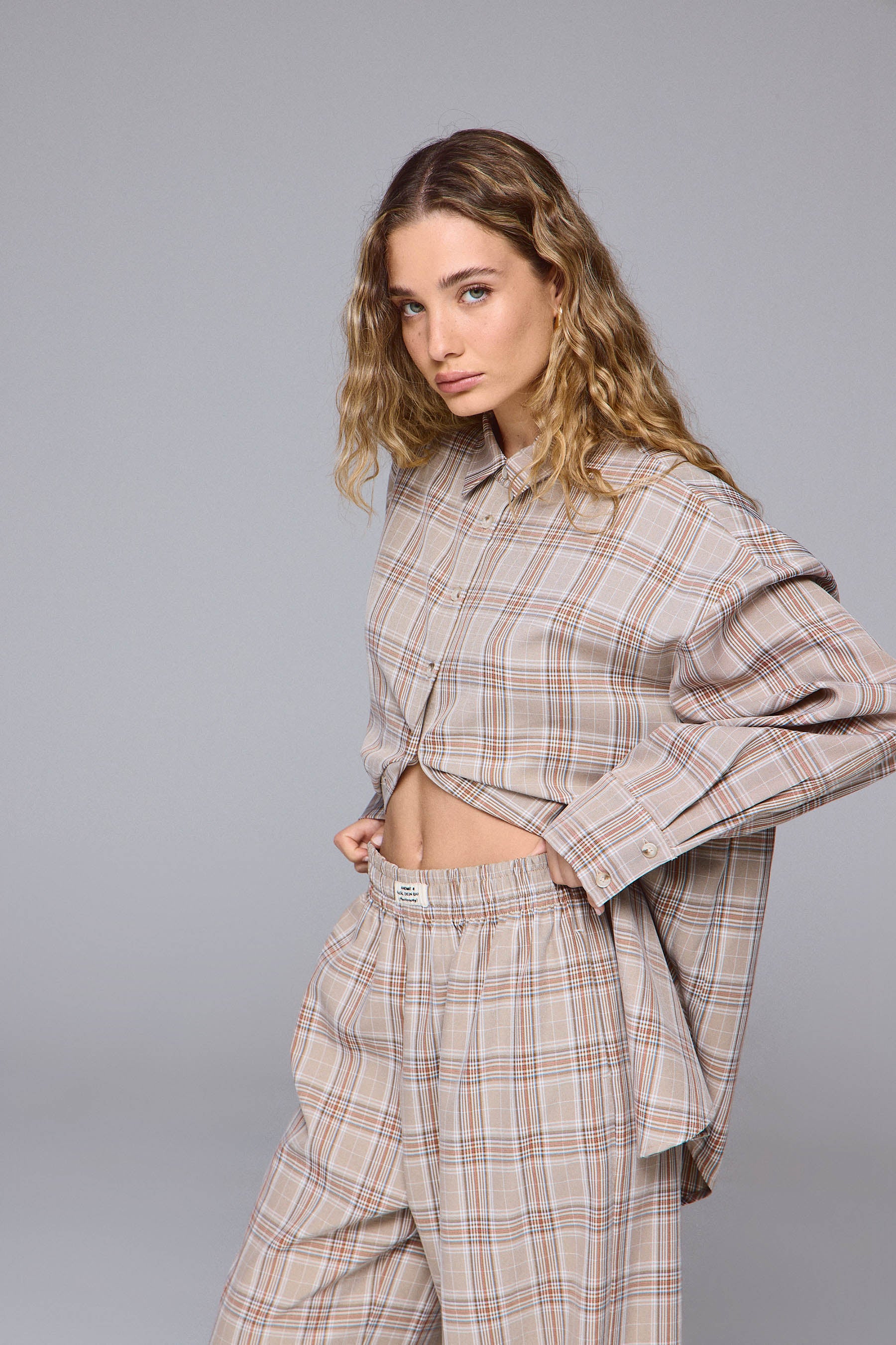 חולצת אוברסייז משובץ