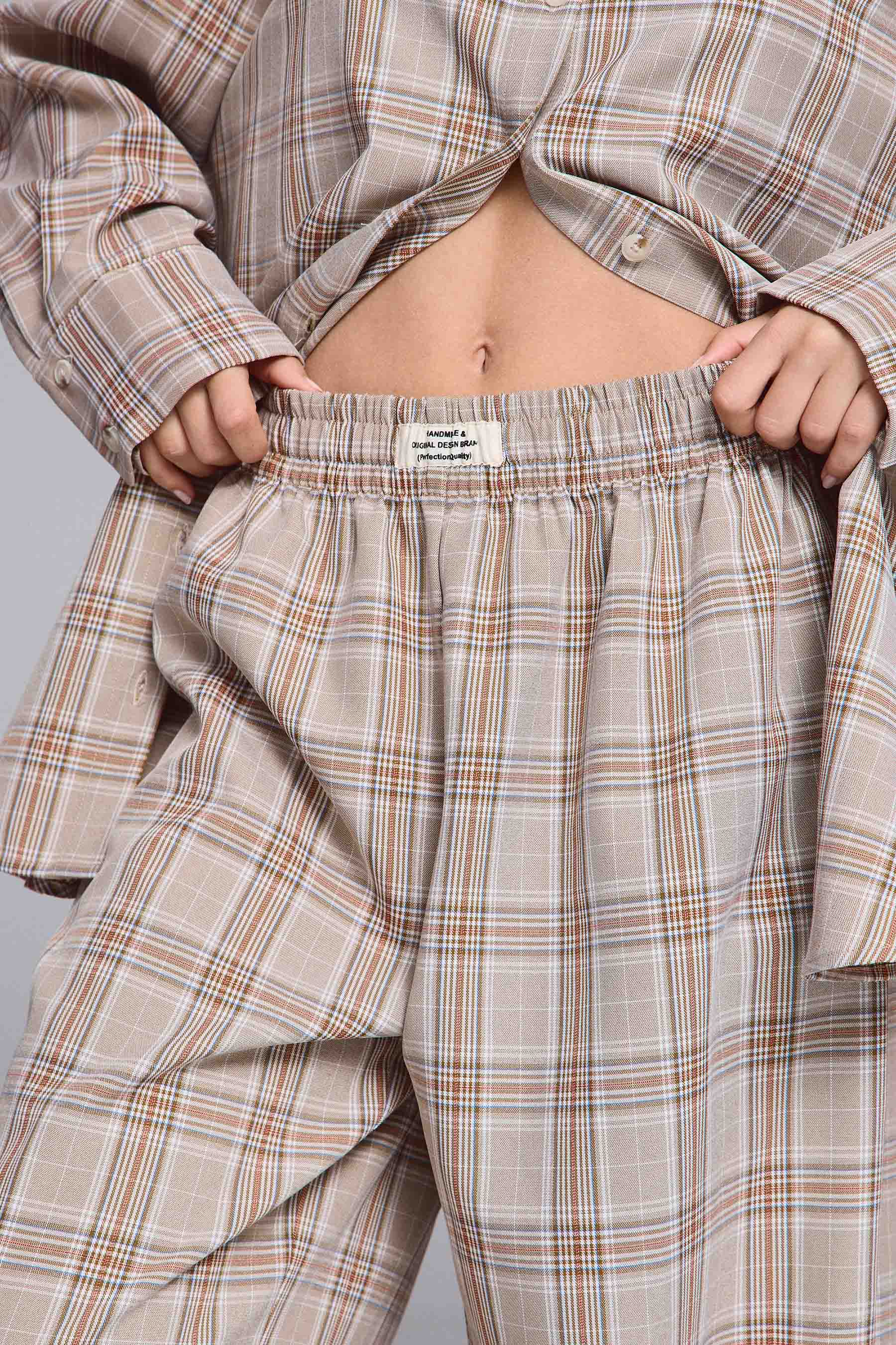 מכנסי בלון משובץ