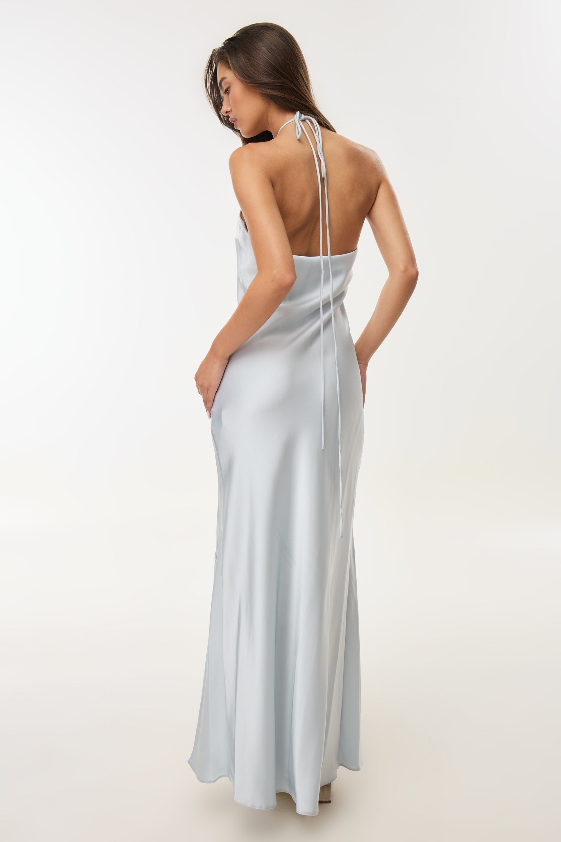 שמלת סאטן מקסי קולר