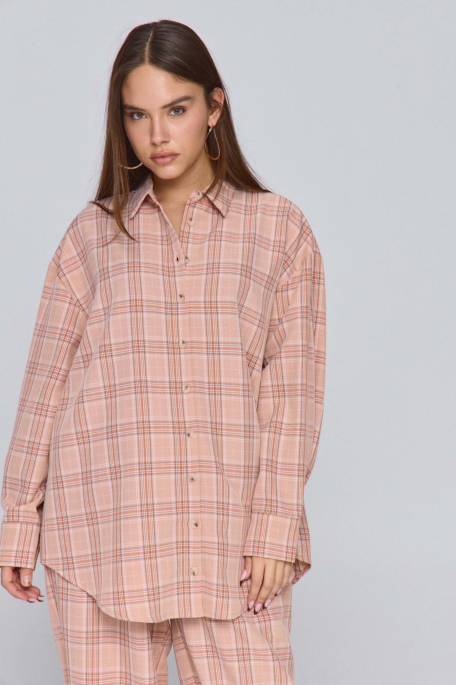 חולצת אוברסייז סט משובץ