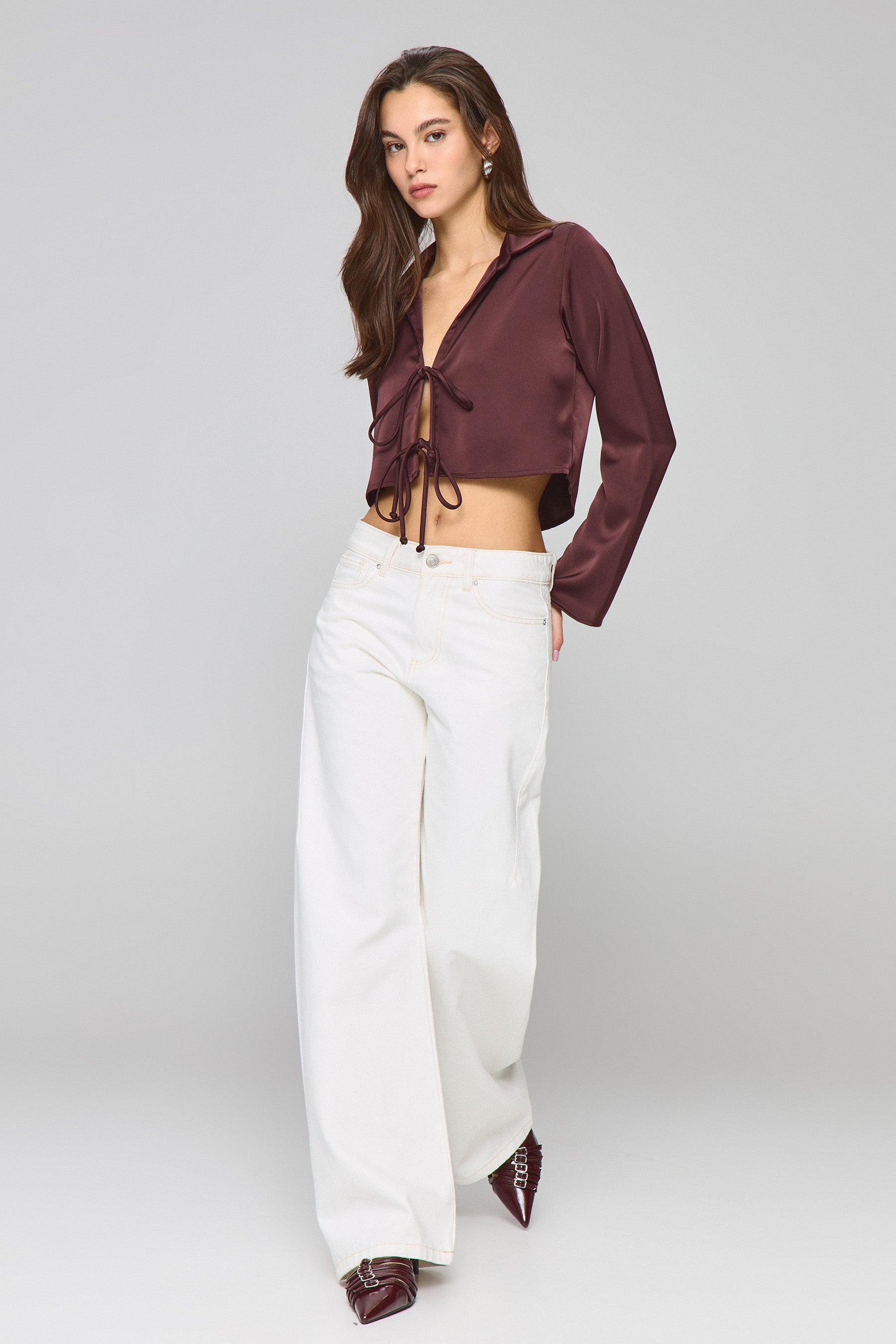 חולצת קרופ גלוסי קשירה קולור